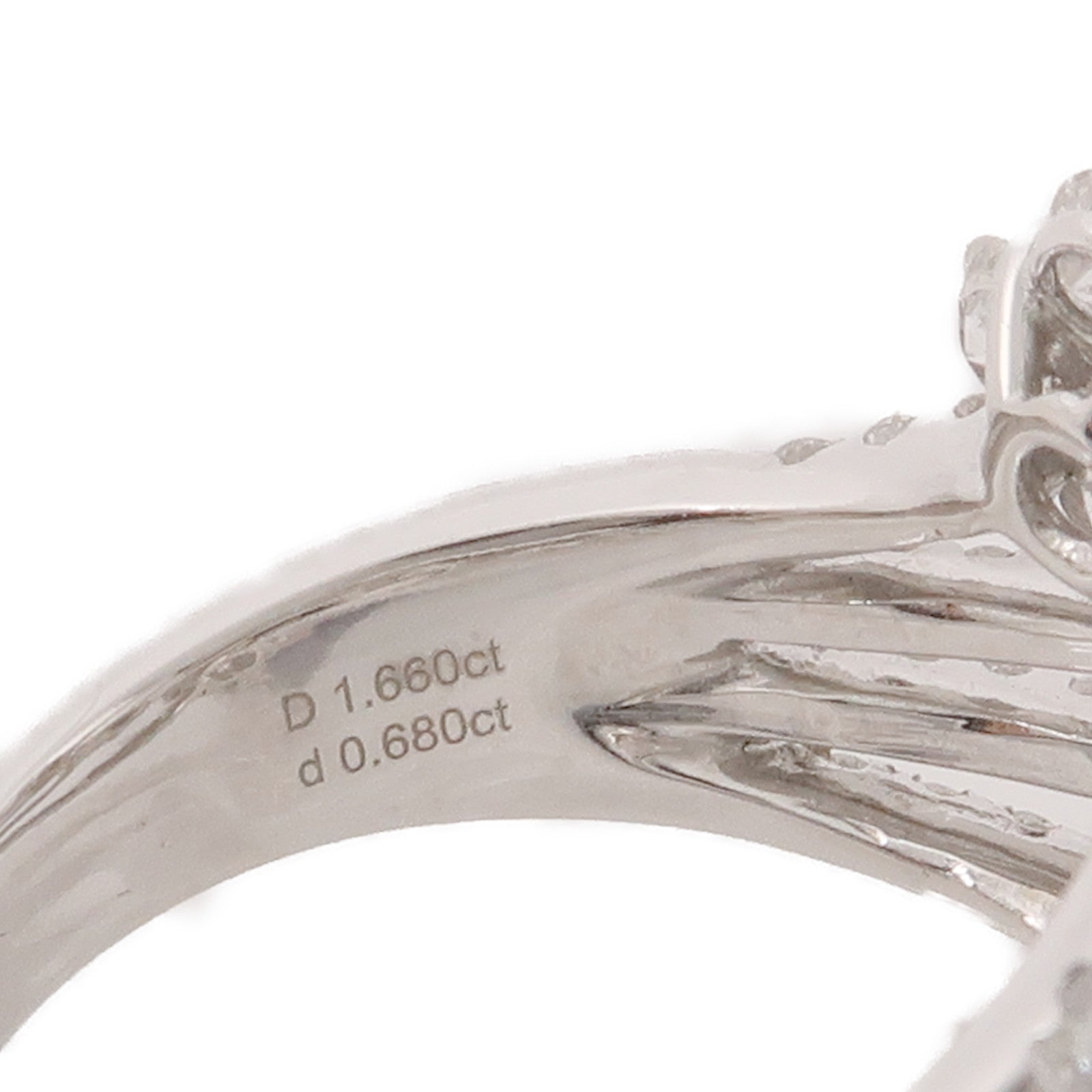 JEWELRY 18K白金Diamond Ring 1.66ct/0.68ct鑽石戒指US#8.75