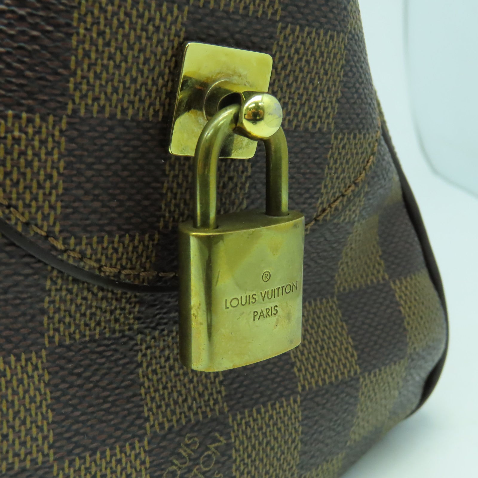 LOUIS VUITTON 【激減優惠】Damier Ebene Duomo金扣手挽袋啡色