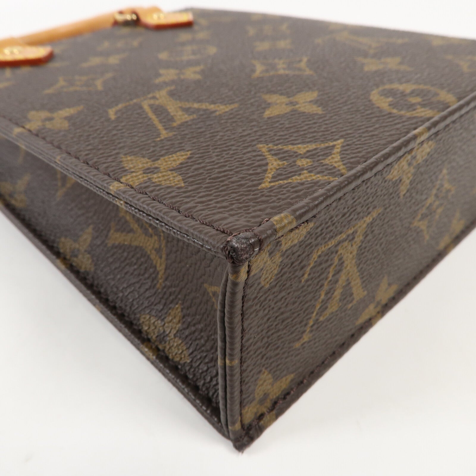 LOUIS VUITTON Monogram Petit Sac Plat金扣手挽肩背兩用袋