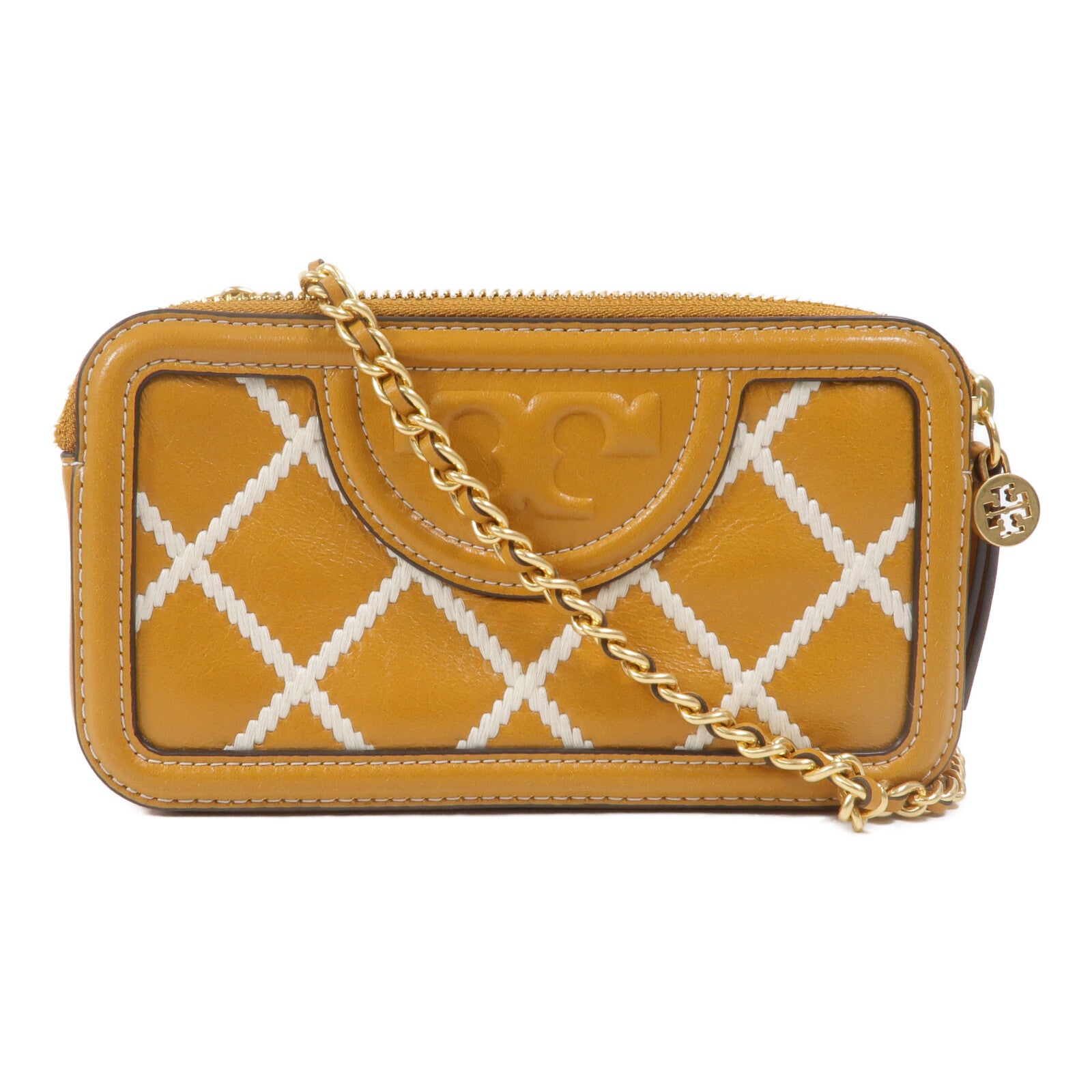 Tory Burch 牛皮皮革Fliming Pop Quilt鏈帶肩背袋