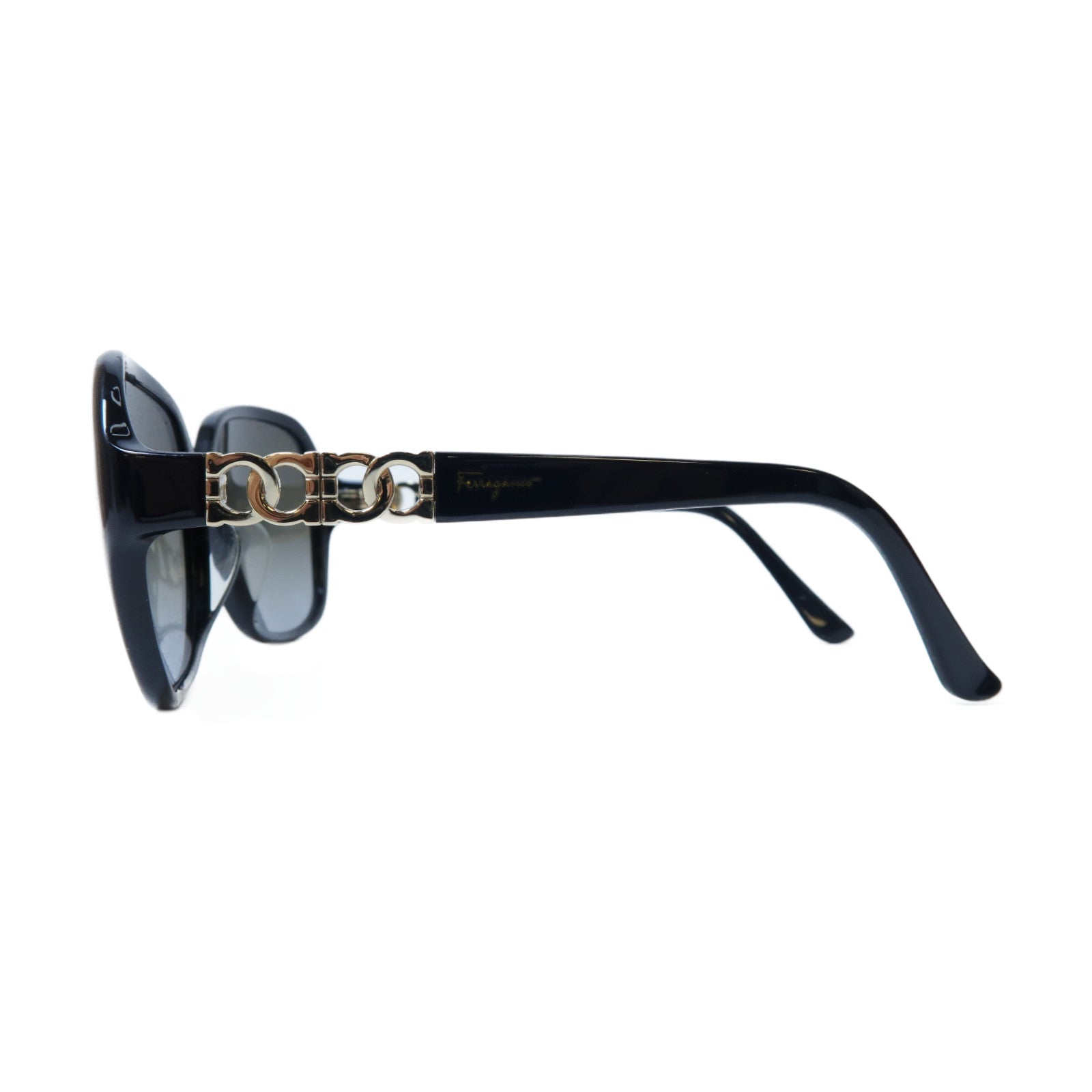 Salvatore Ferragamo 【激減優惠】PVC Sunglasses太陽眼鏡黑色/金色