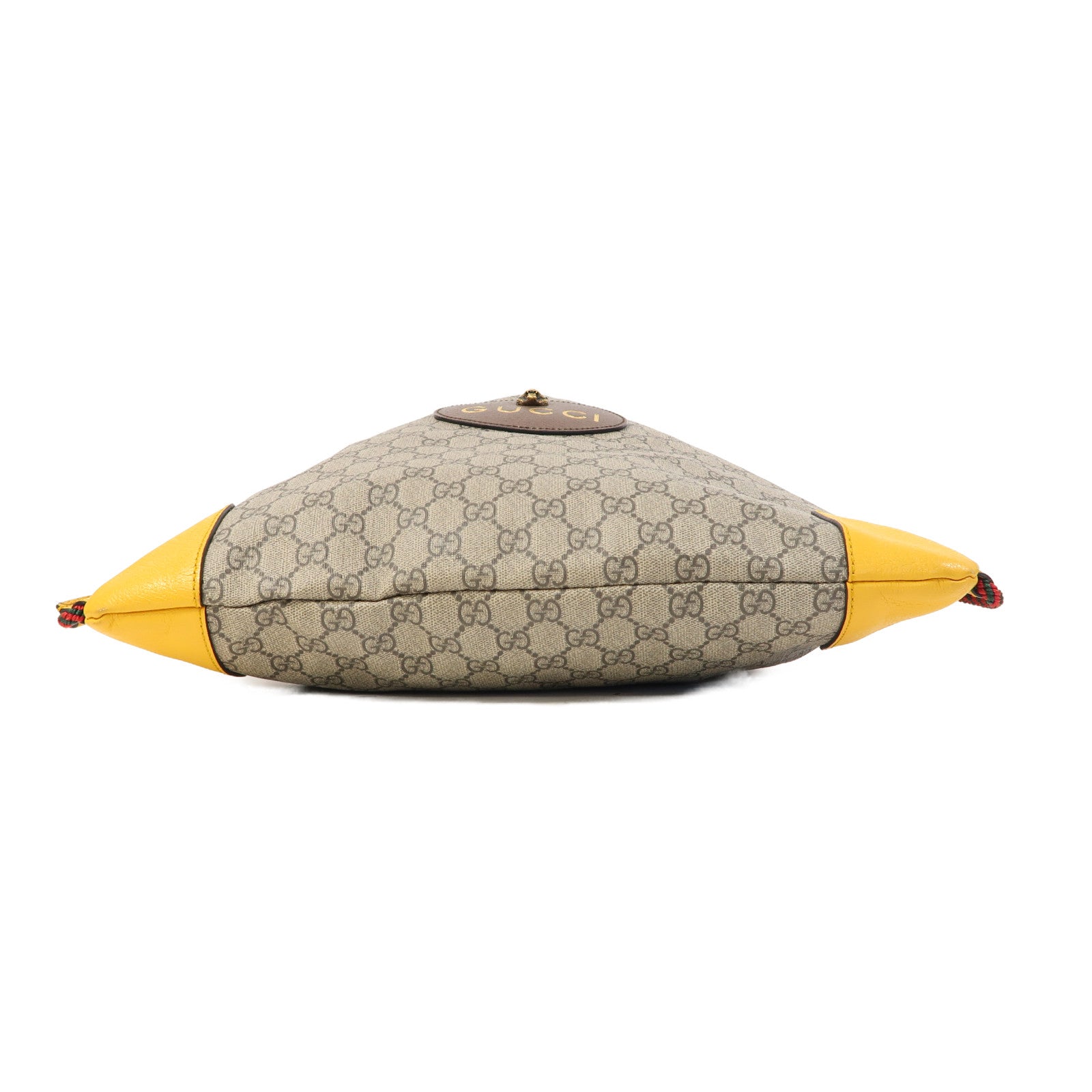 GUCCI 塗層帆布Neo Vintage Drawstring Backpack金扣背包啡色/黃色