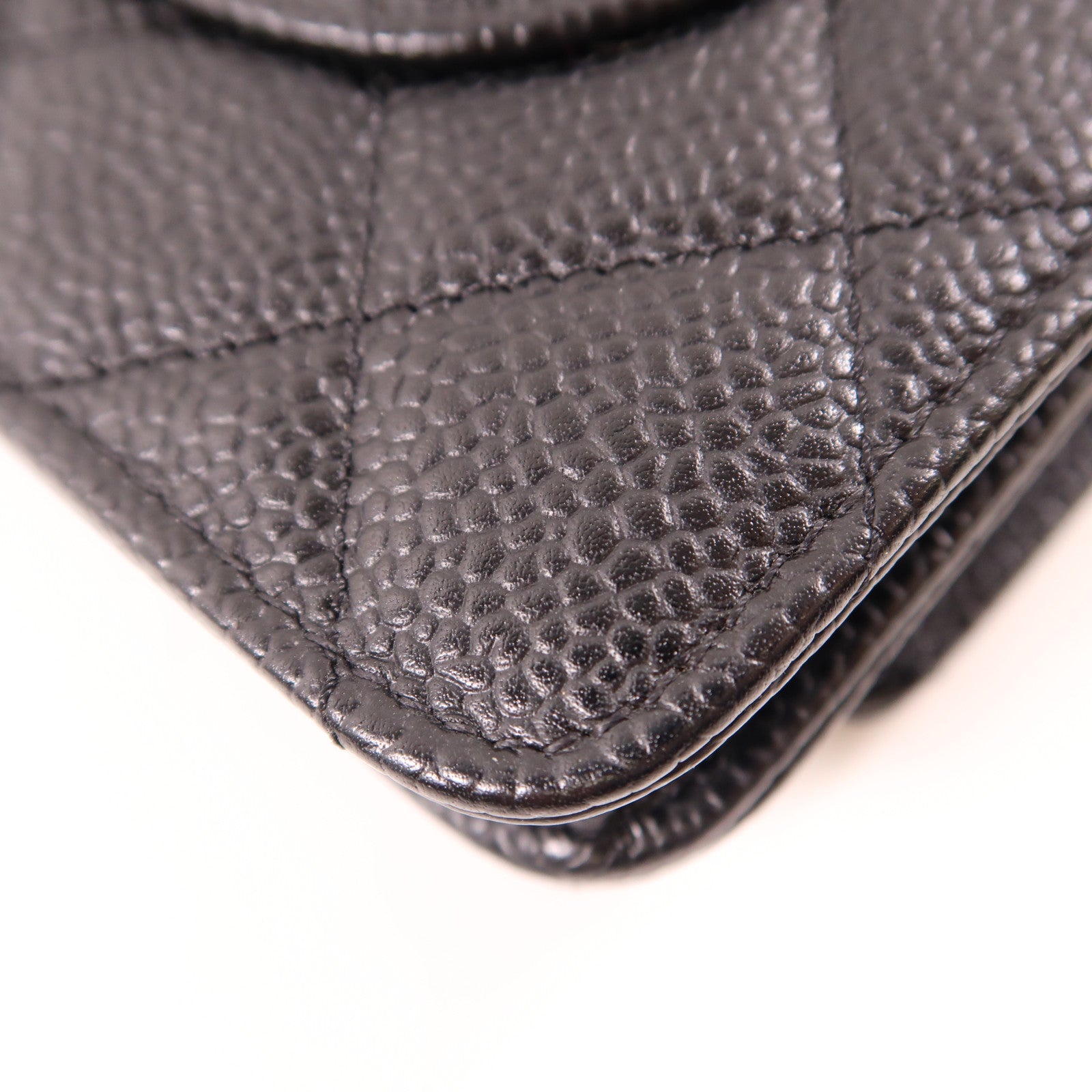 CHANEL 牛皮皮革Wallet On Chain銀扣鏈帶肩背袋黑色