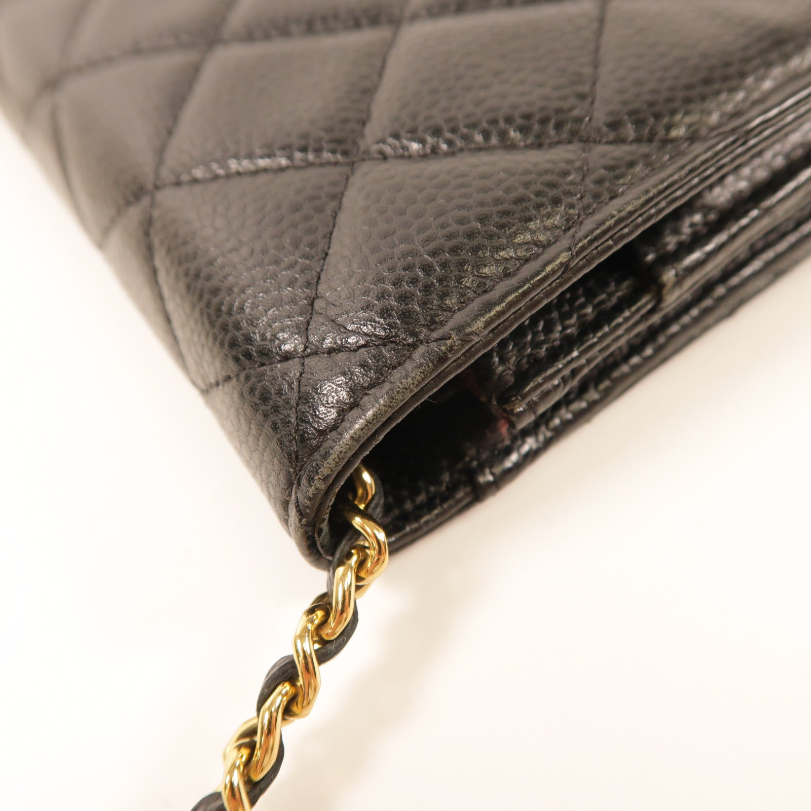 CHANEL 牛皮皮革Wallet On Chain金扣鏈帶肩背袋