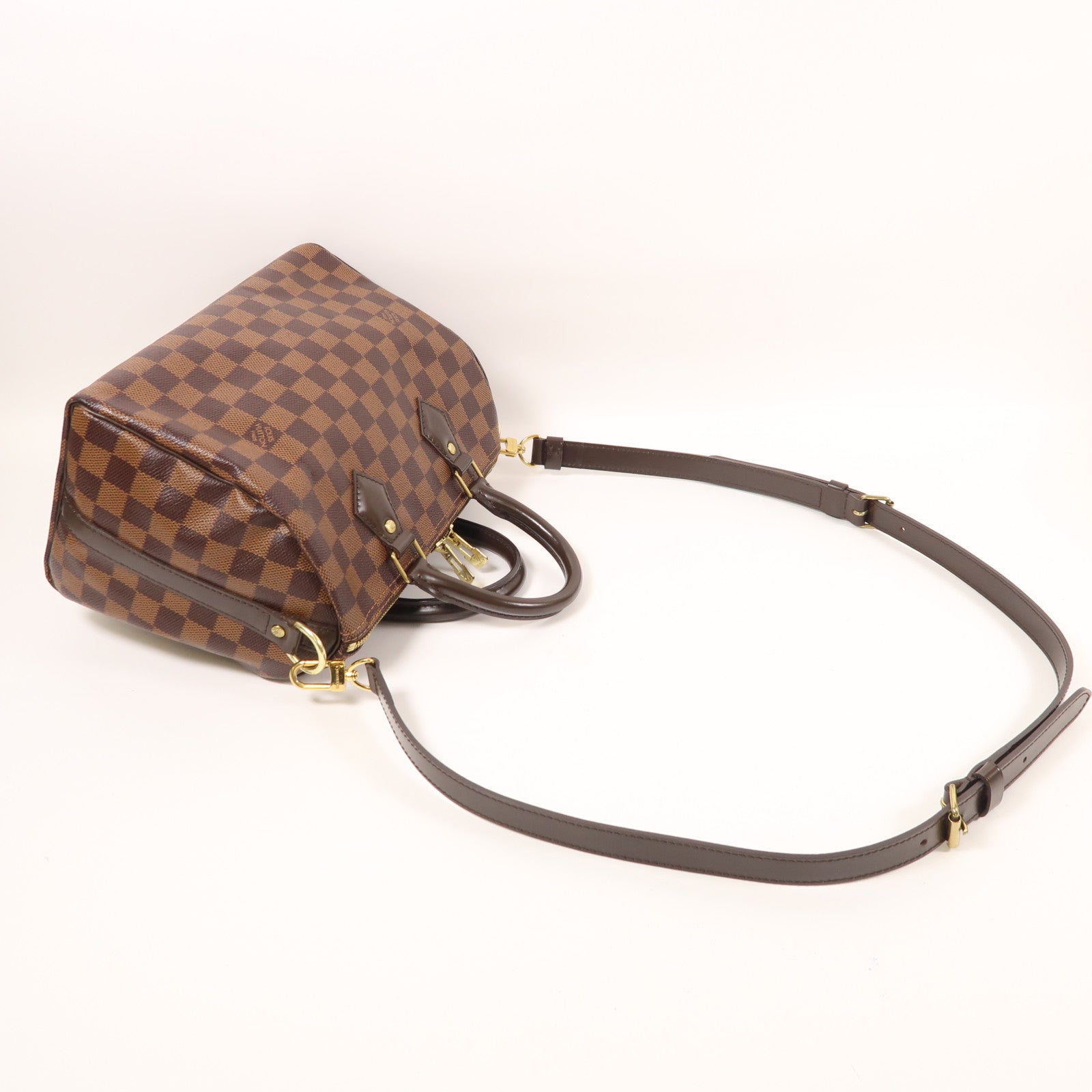 LOUIS VUITTON Damier Ebene Speedy Bandouliere 25手挽肩背兩用袋