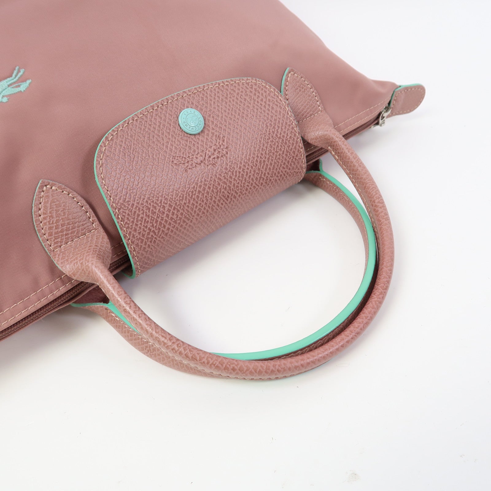 Longchamp 【激減優惠】尼龍Tote Bag銀扣手挽袋粉紅色
