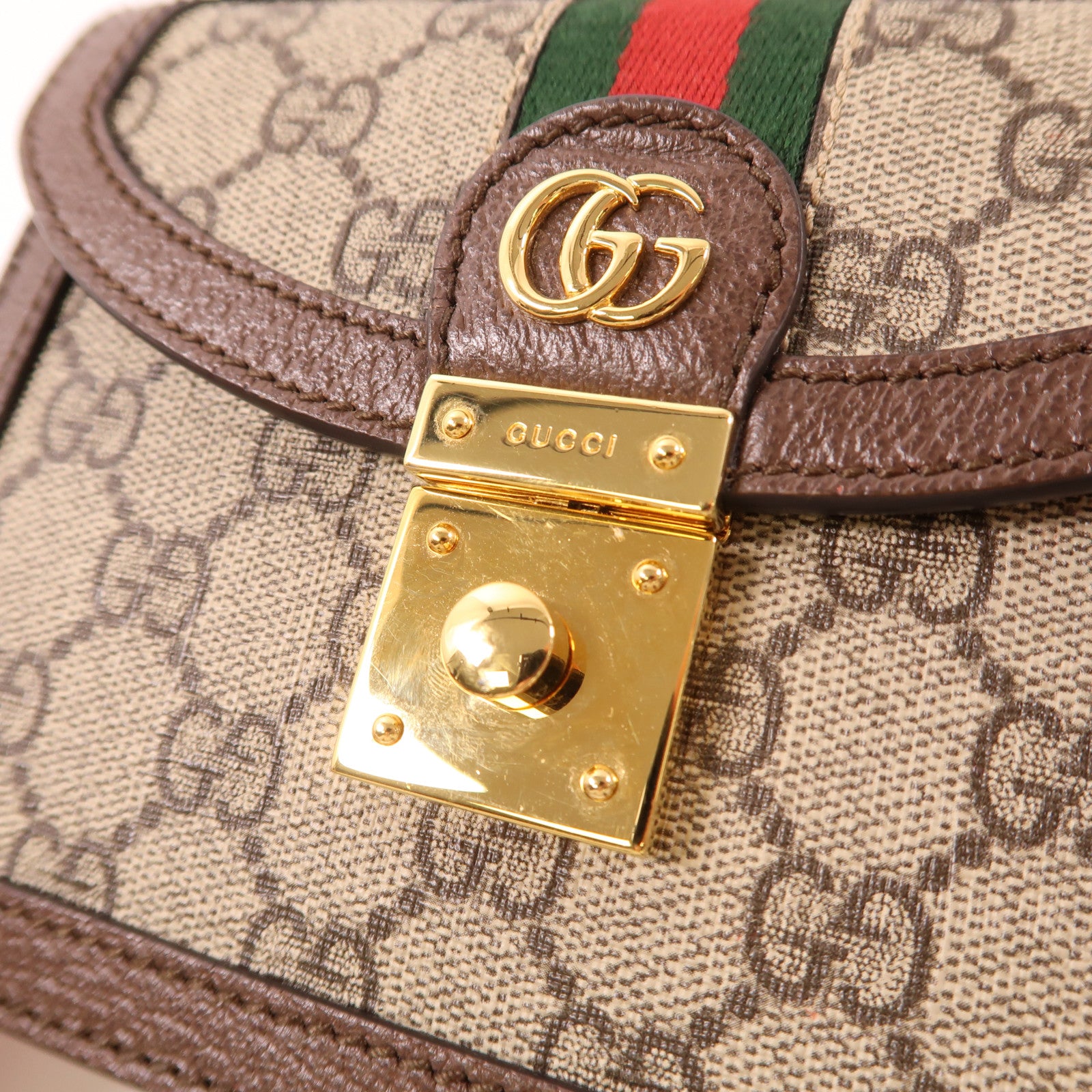 GUCCI 塗層帆布Ophidia GG Mini金扣手挽肩背兩用袋