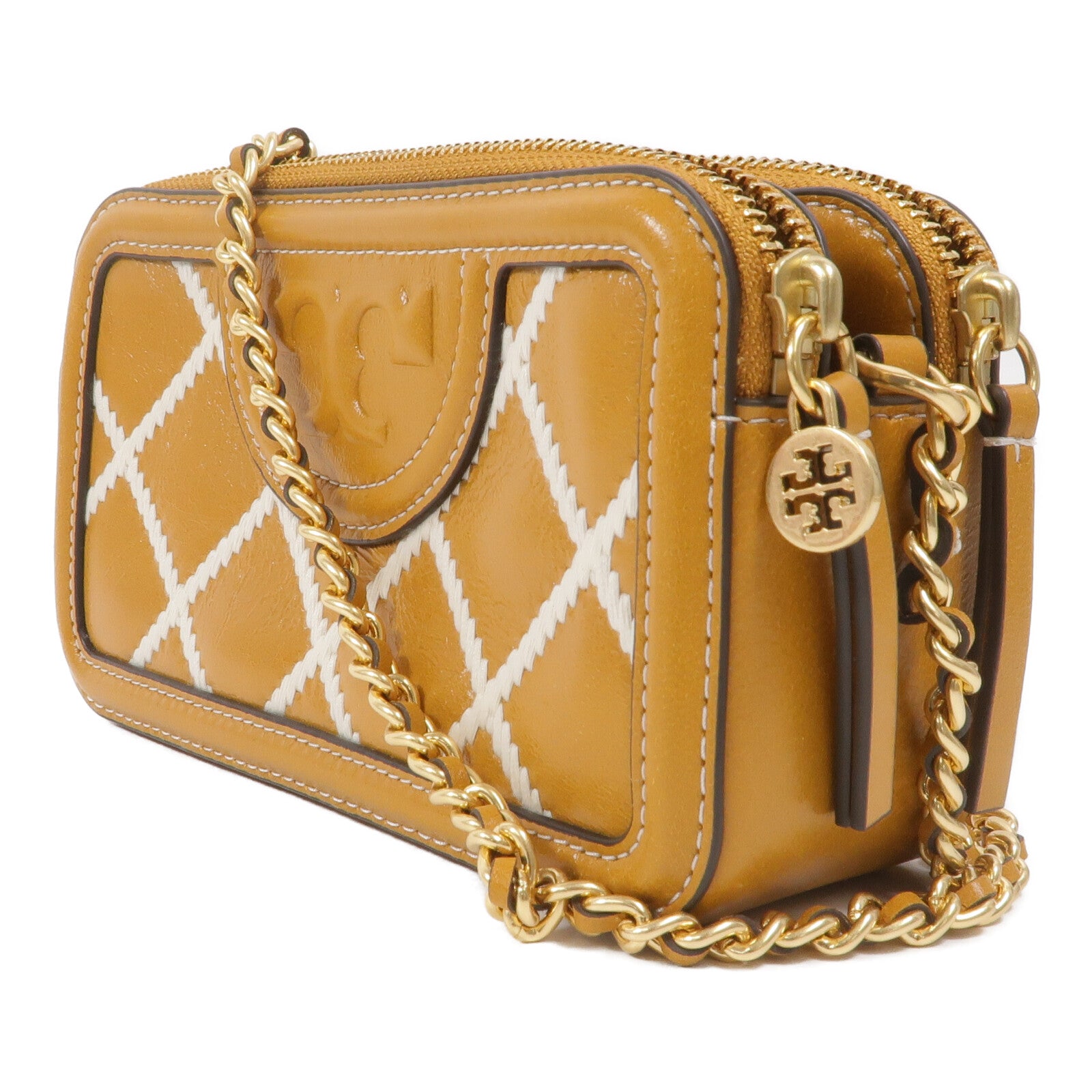 Tory Burch 牛皮皮革Fliming Pop Quilt鏈帶肩背袋