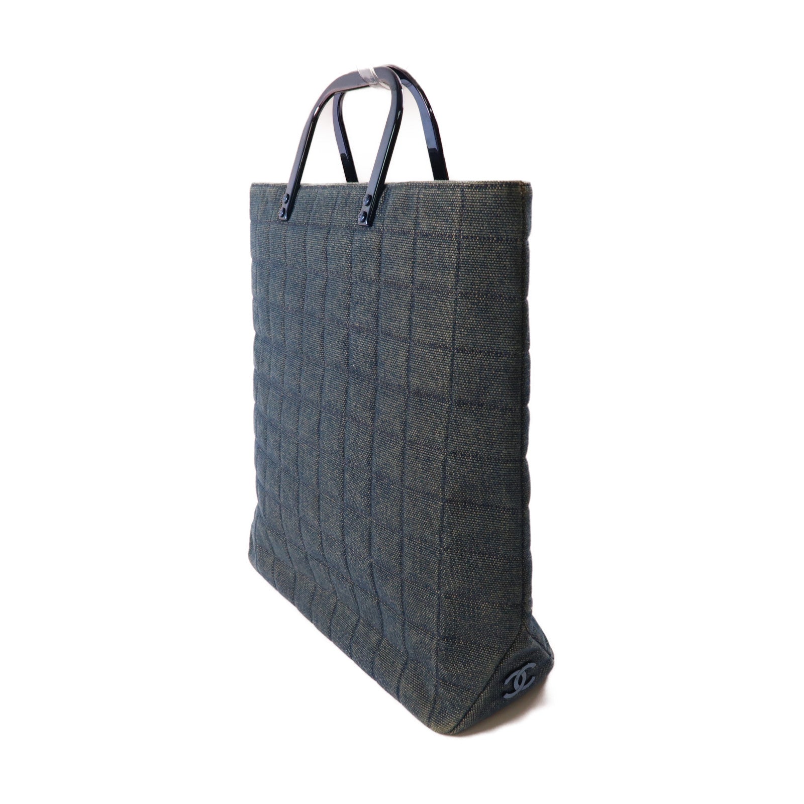 CHANEL CC Tote Bag Denim Blue