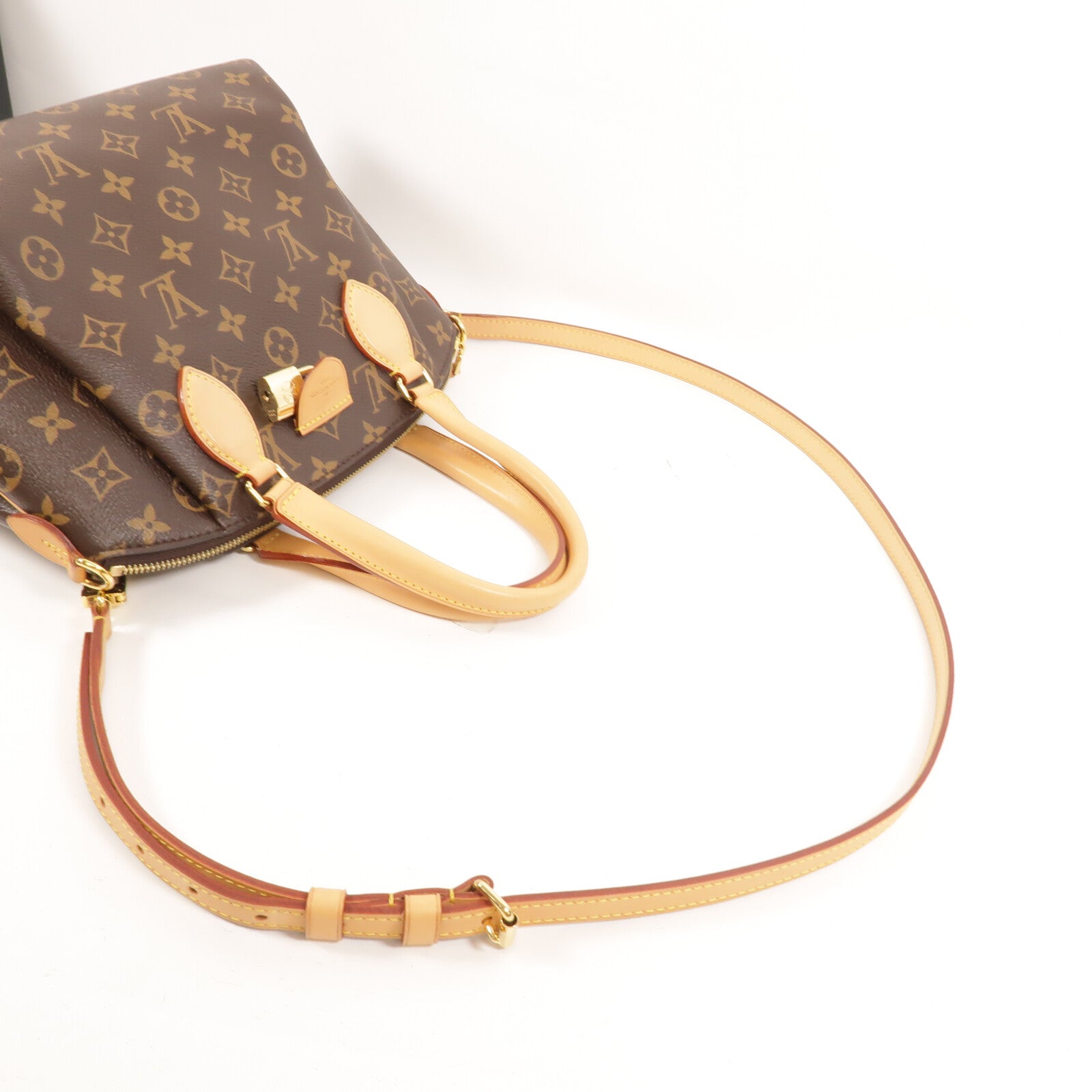 LOUIS VUITTON Monogram Rivoli PM手挽肩背兩用袋棕色