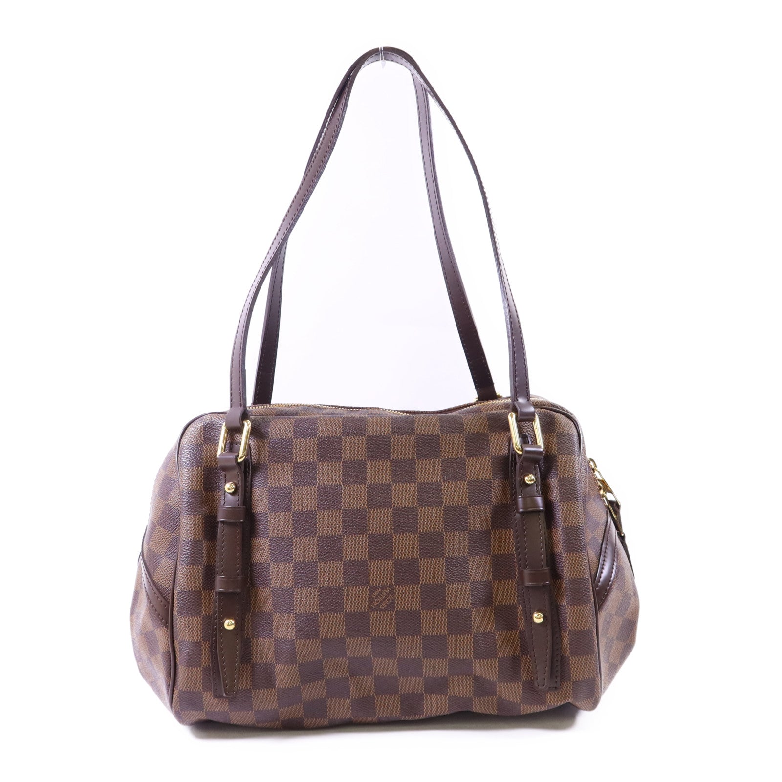 LOUIS VUITTON Damier Ebene Rivington PM金扣肩背袋