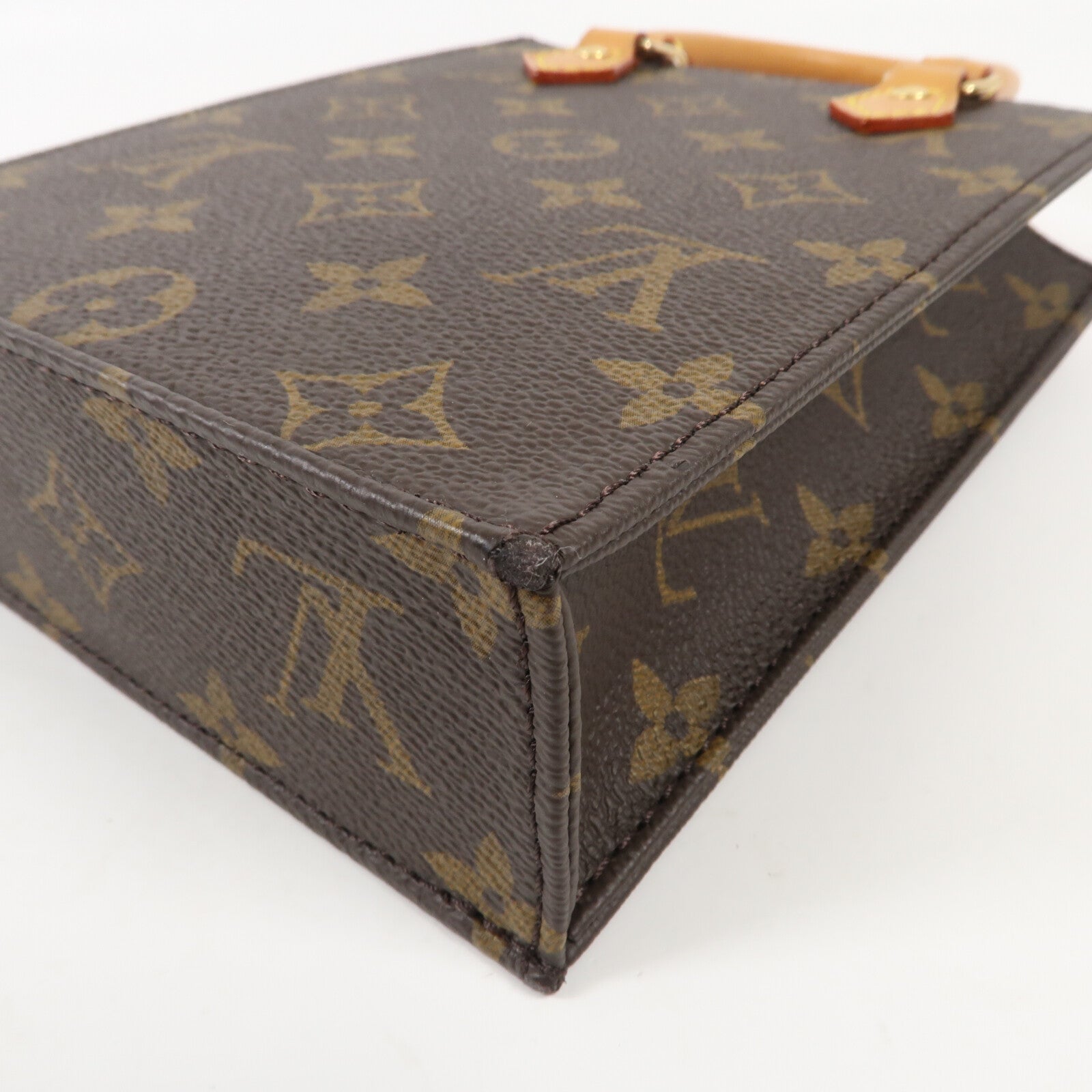 LOUIS VUITTON Monogram Petit Sac Plat金扣手挽肩背兩用袋