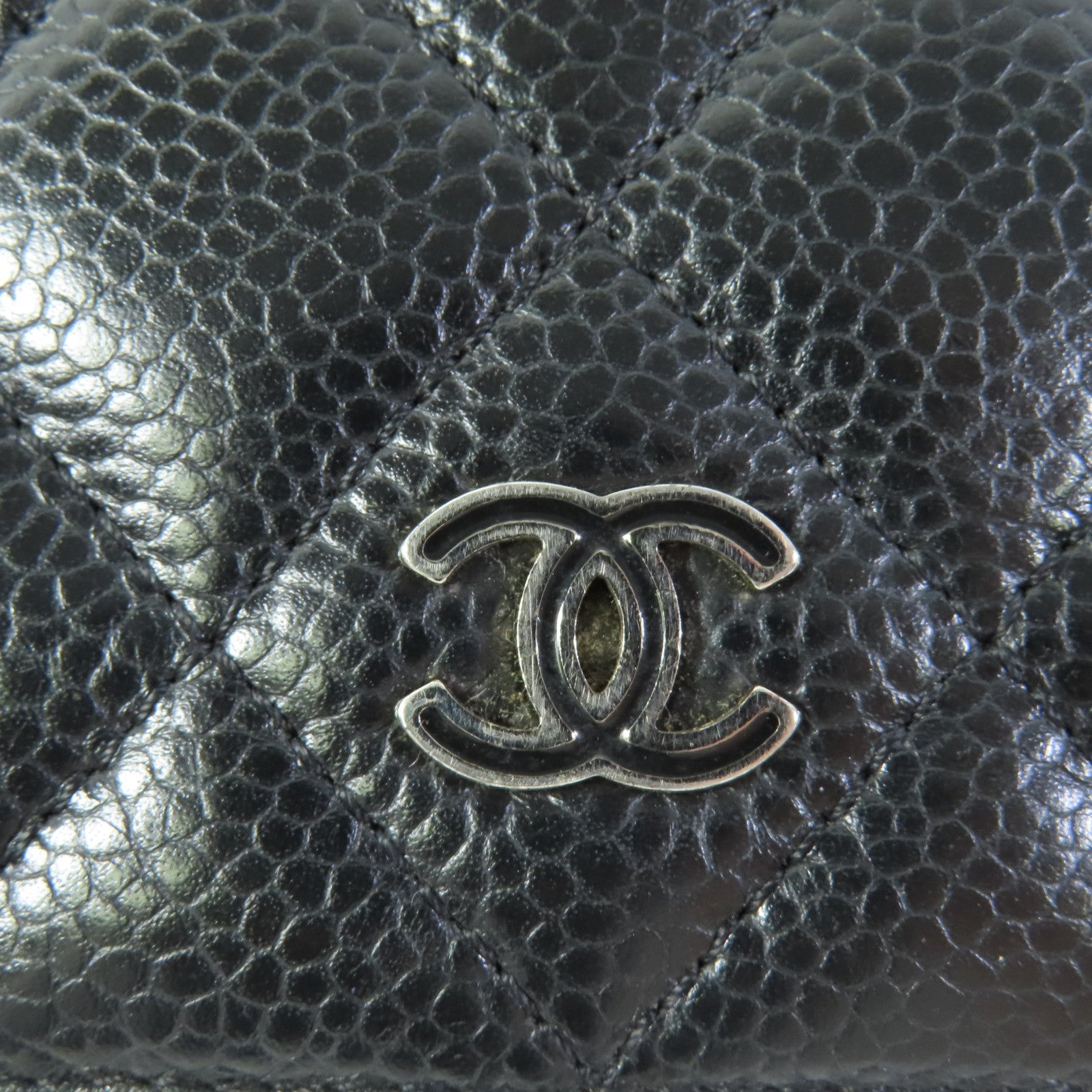 CHANEL 牛皮皮革Long Wallet銀扣長錢包