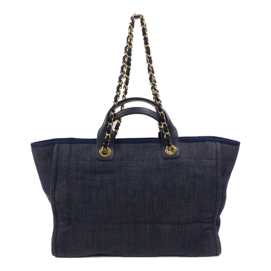 CHANEL 帆布Deauville Tote手挽肩背兩用袋