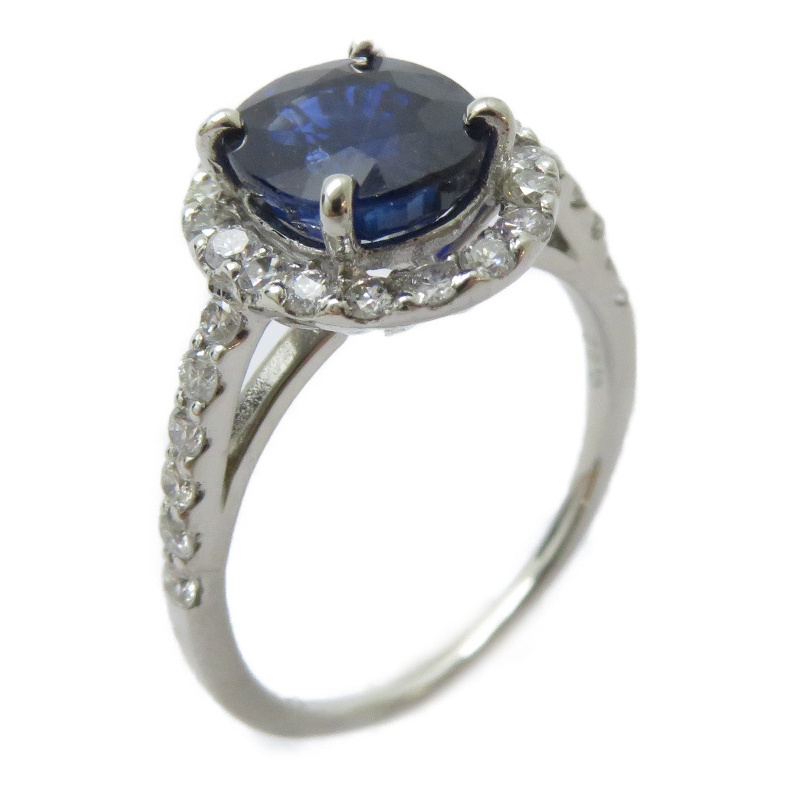 JEWELRY 【激減優惠】PT900鉑金Sapphire Ring 2.298ct藍寶石/0.52ct鑽石戒指US#5.5