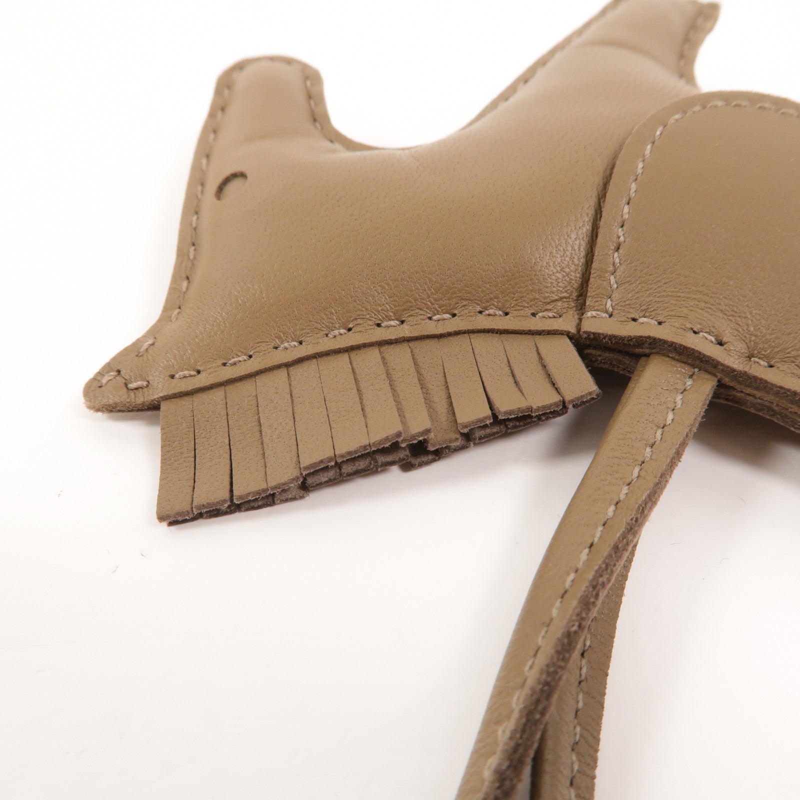 HERMES Milo皮革Rodeo MM掛飾Etoupe
