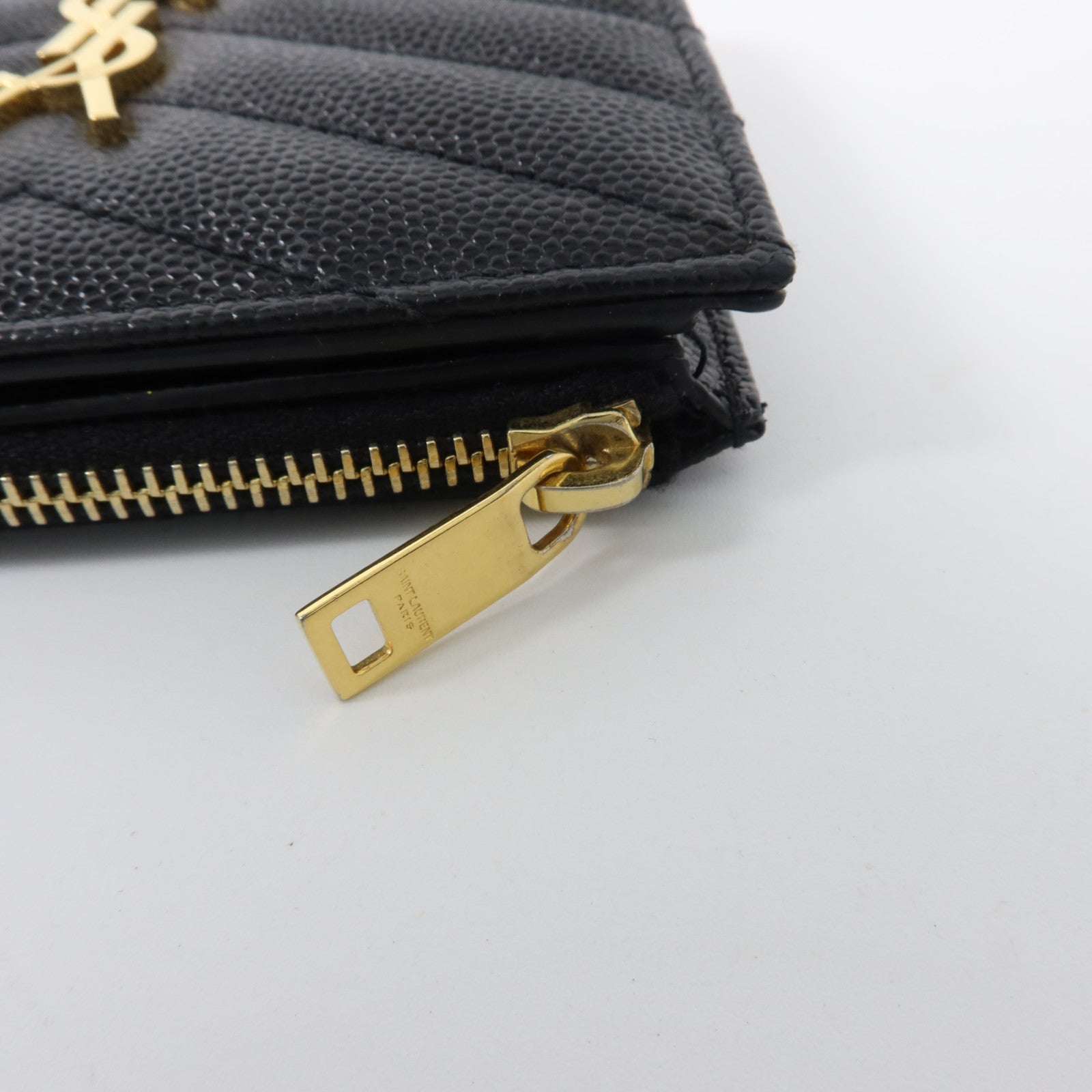 YVES SAINT LAURENT 牛皮皮革Cassandre Monogram Wallet金扣錢包