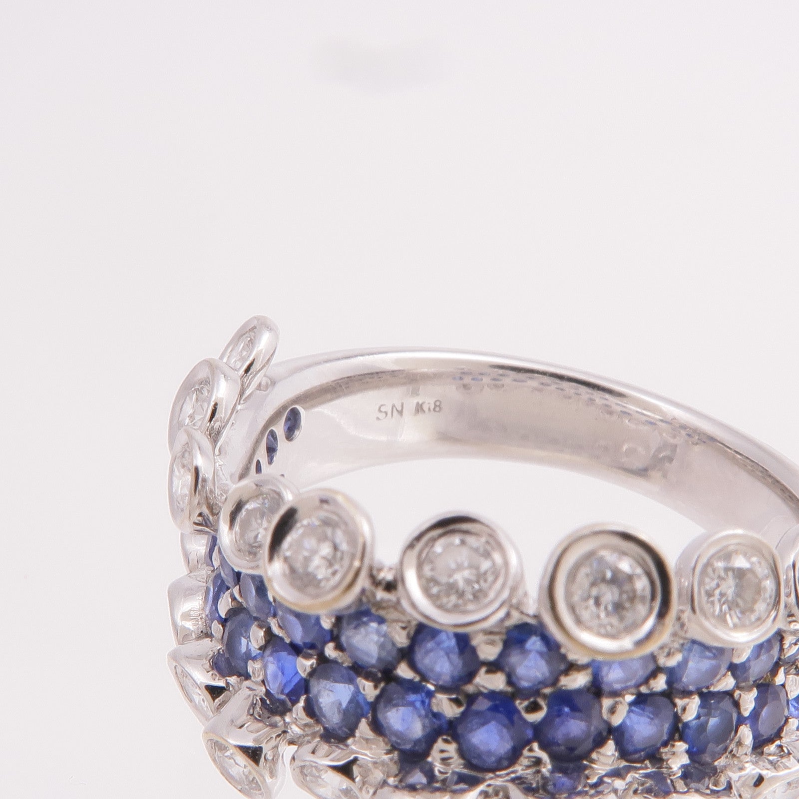 JEWELRY 【激減優惠】18K白金Diamond Sapphire Ring鑽石/藍寶石戒指US#6.25