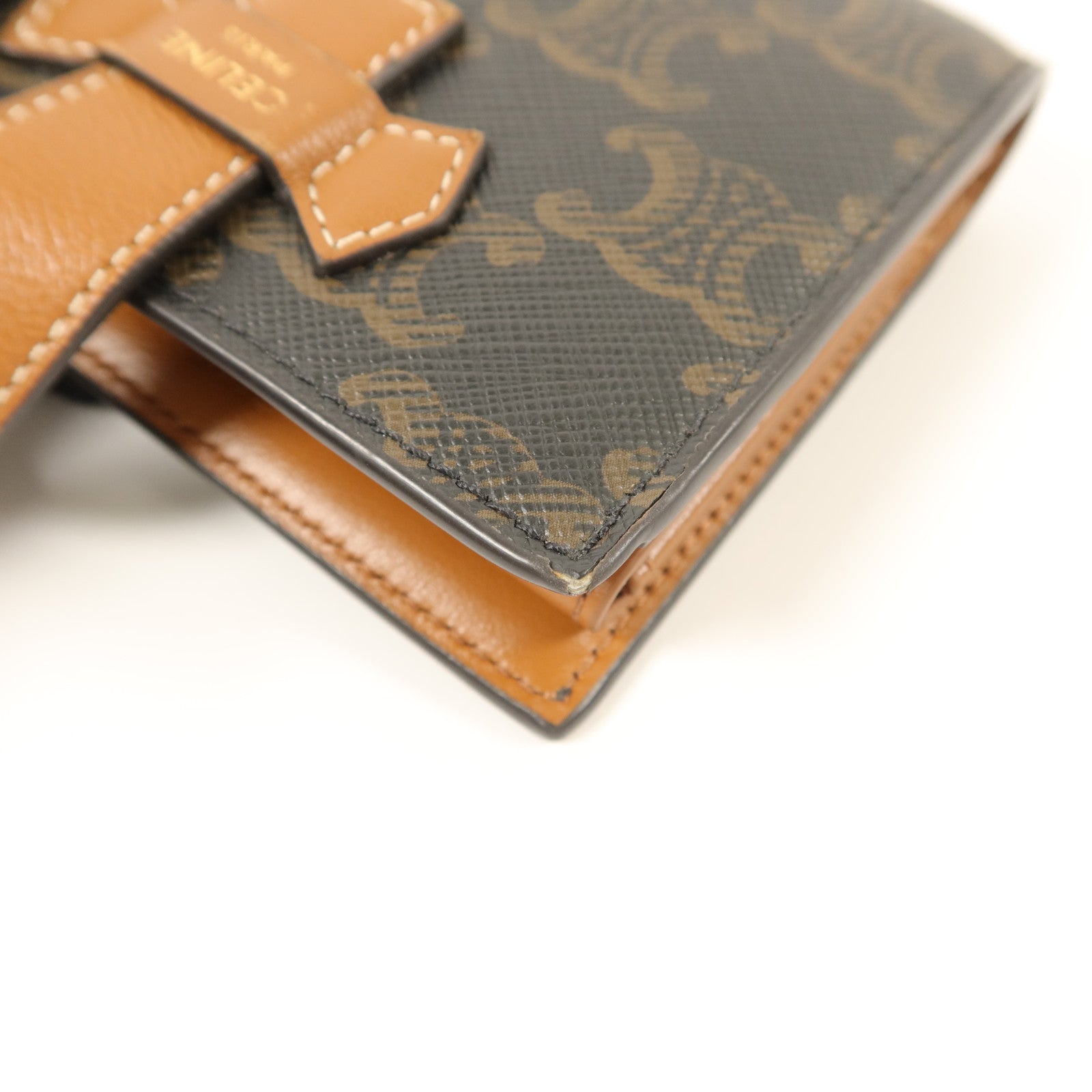 CELINE 塗層帆布Small Strap Triomphe Wallet錢包
