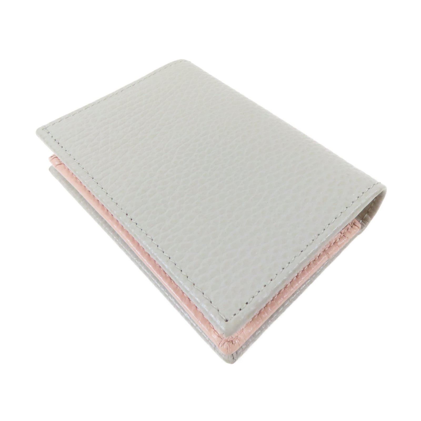 GUCCI 牛皮皮革Bifold Wallet金扣錢包灰色