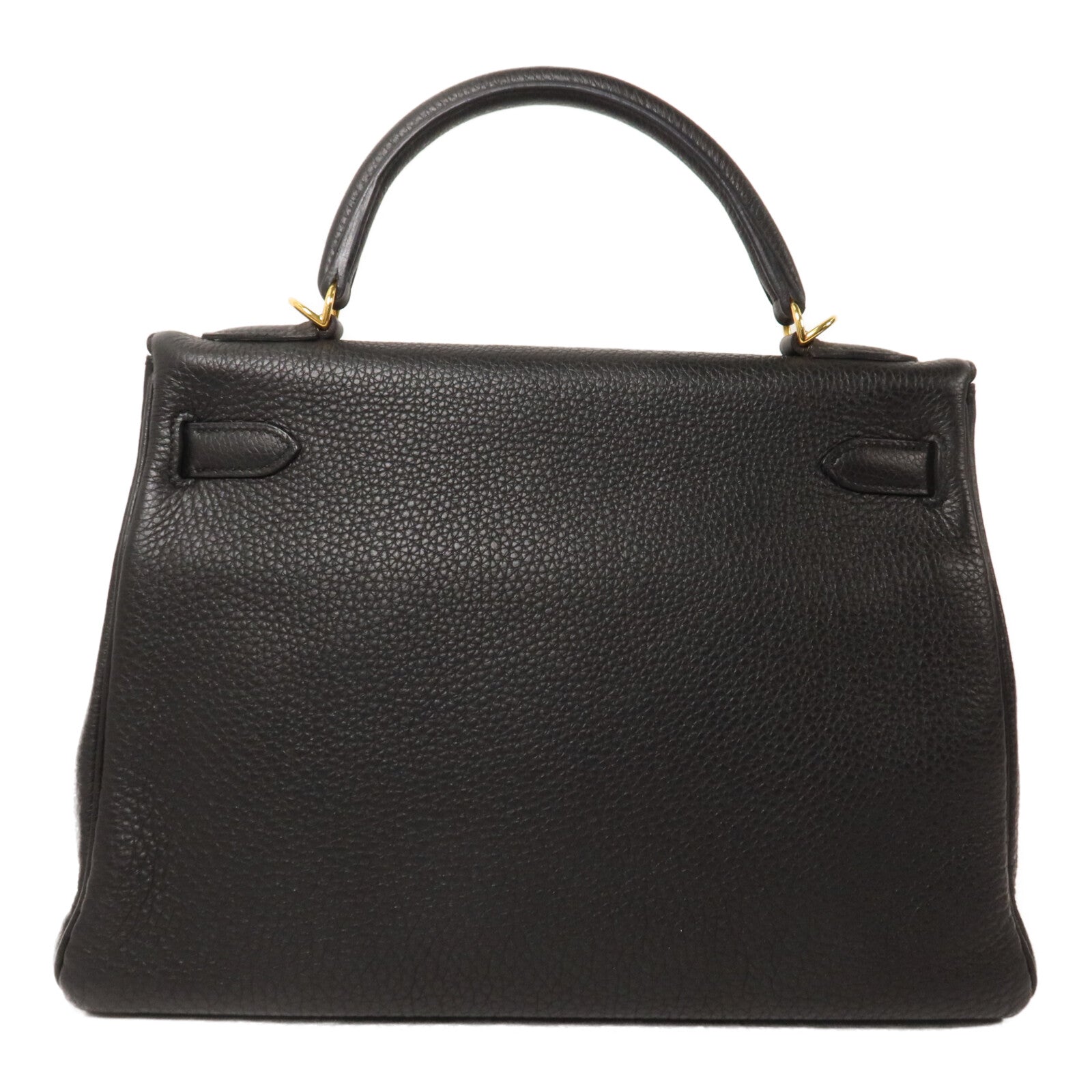 HERMES Clemence皮革Kelly 32手挽肩背兩用袋Noir