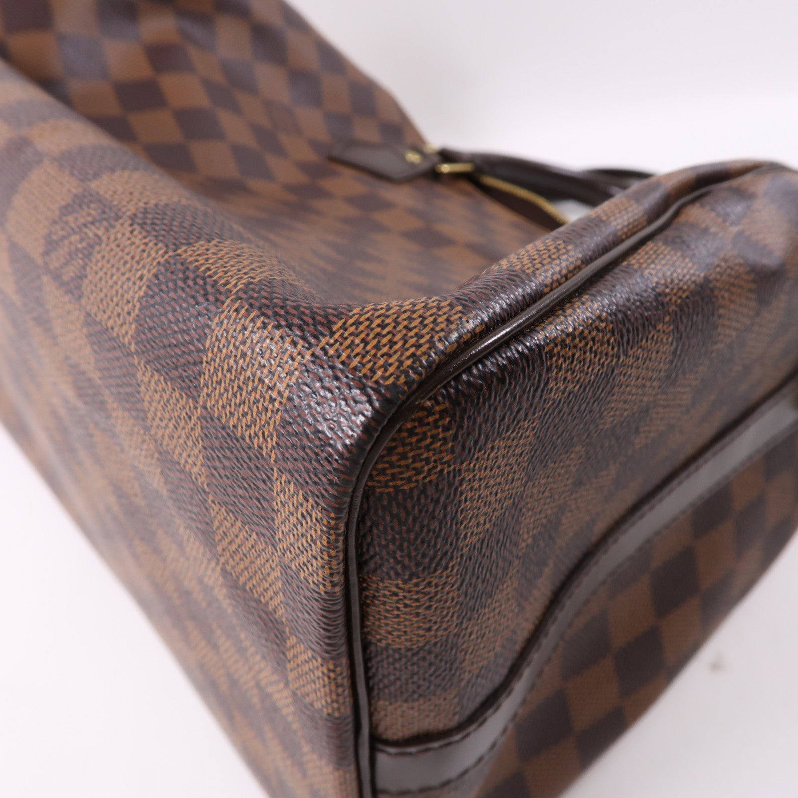 LOUIS VUITTON Damier Speedy Bandouliere 30金扣手挽肩背兩用袋啡色