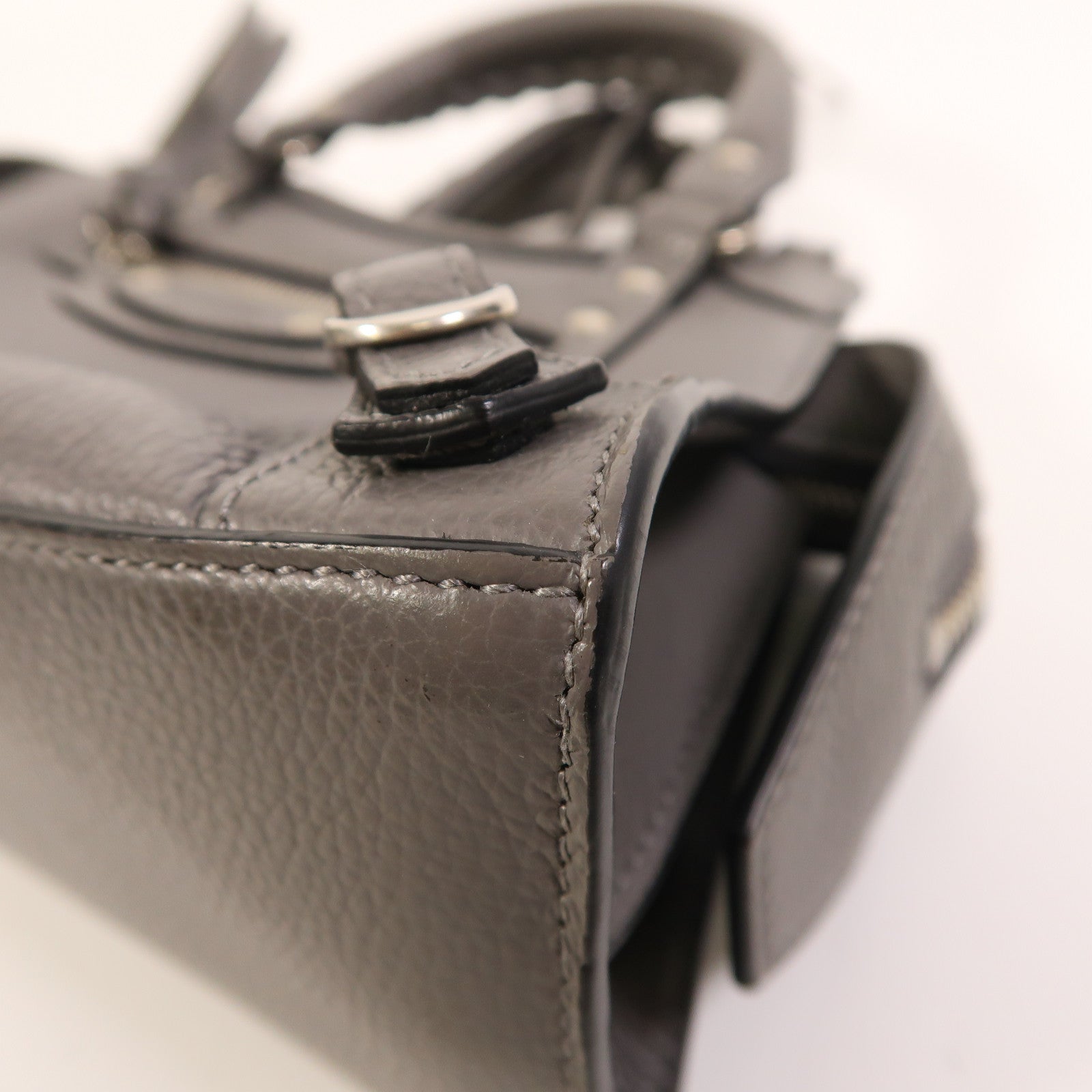 BALENCIAGA 牛皮皮革Neo Classic City Mini銀扣手挽肩背兩用袋