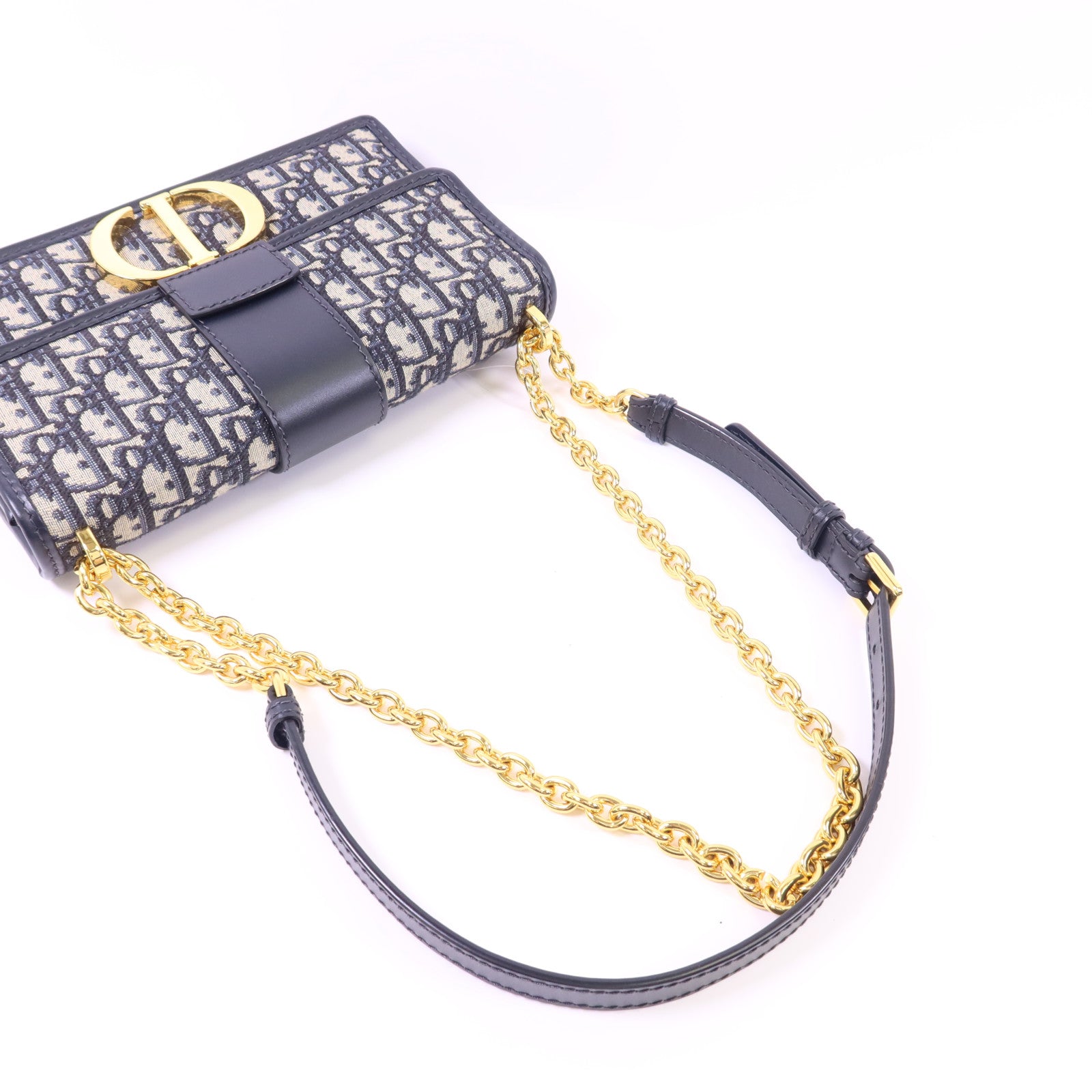 Dior 帆布30 Montaigne Chain Bag金扣鏈帶肩背袋