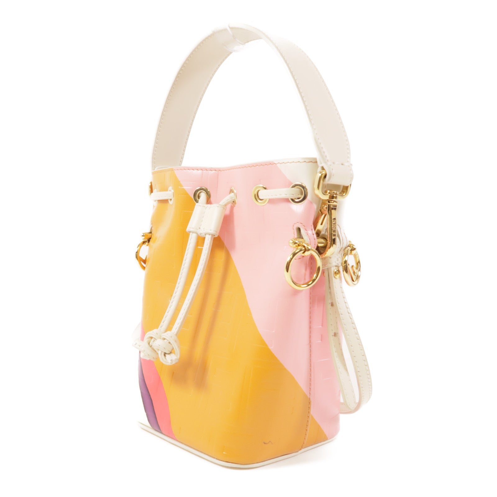 FENDI 牛皮皮革Bucket Bag金扣手挽肩背兩用袋