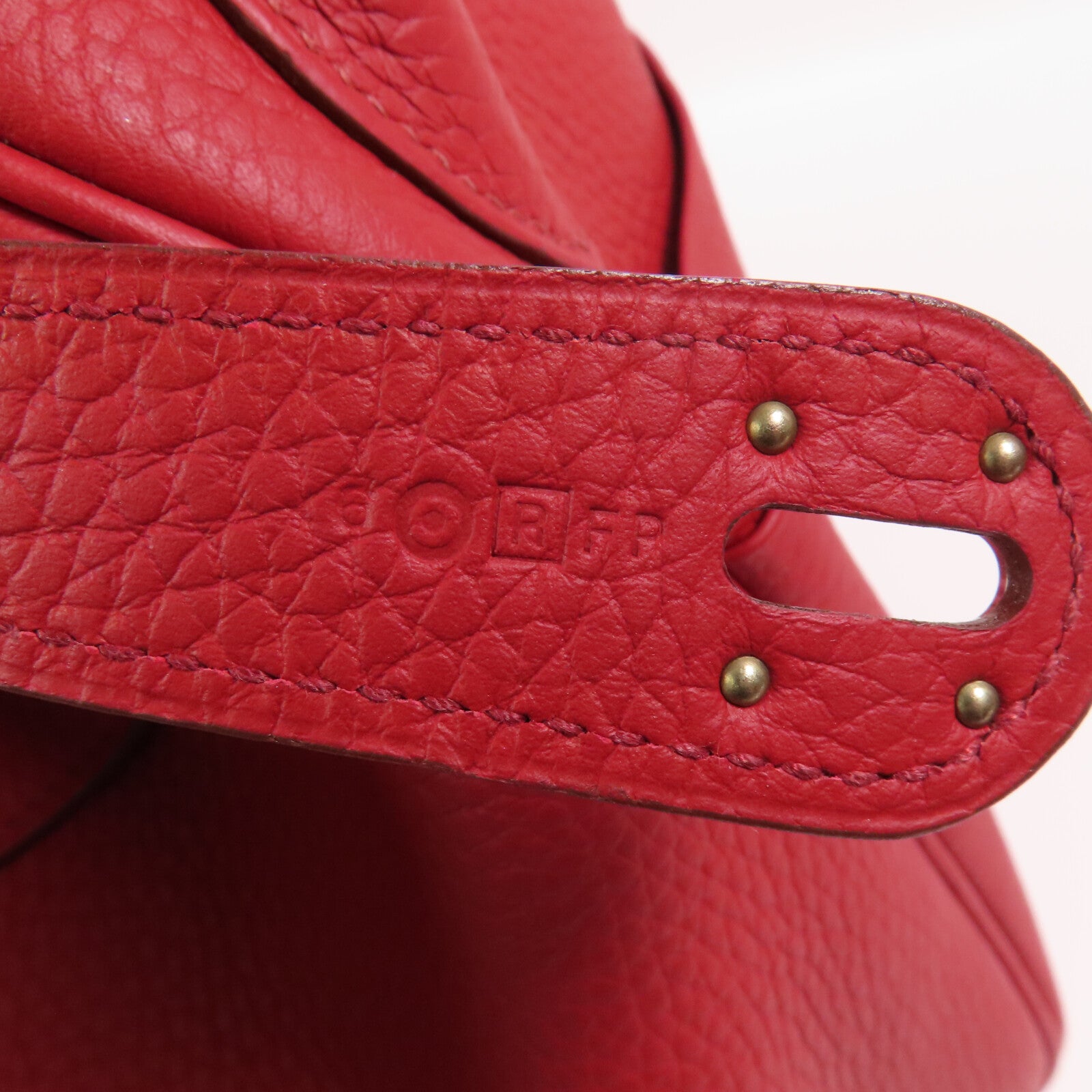 HERMES Clemence皮革Lindy 34銀扣肩背袋Rough Piment