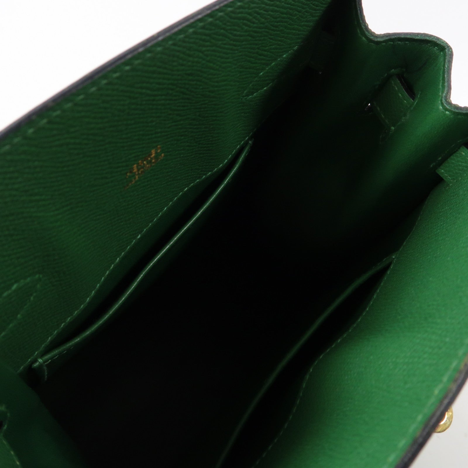 HERMES 【激減優惠】Epsom皮革Kelly Sports金扣肩背袋綠色