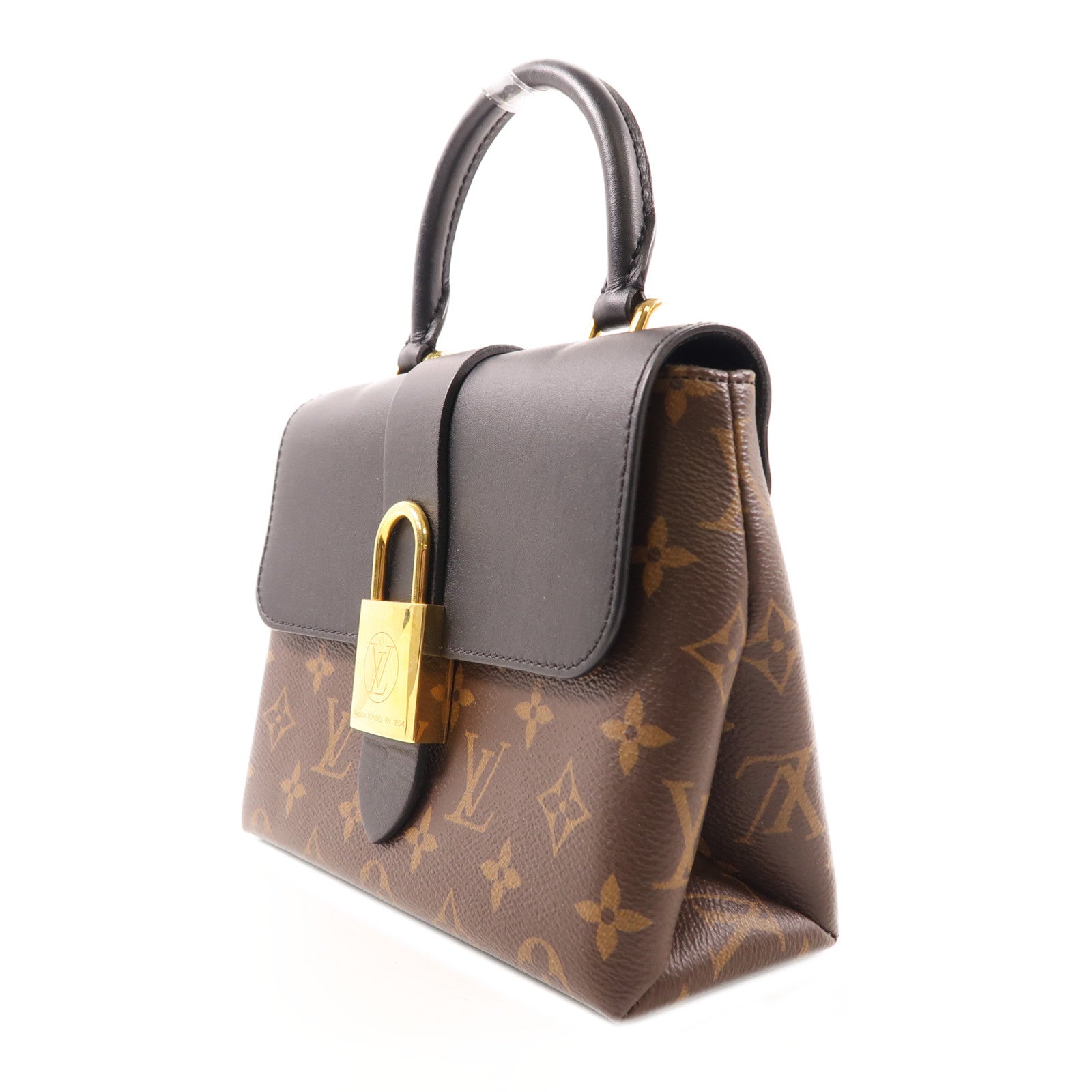 LOUIS VUITTON Monogram Locky BB金扣手挽肩背兩用袋棕色/黑色