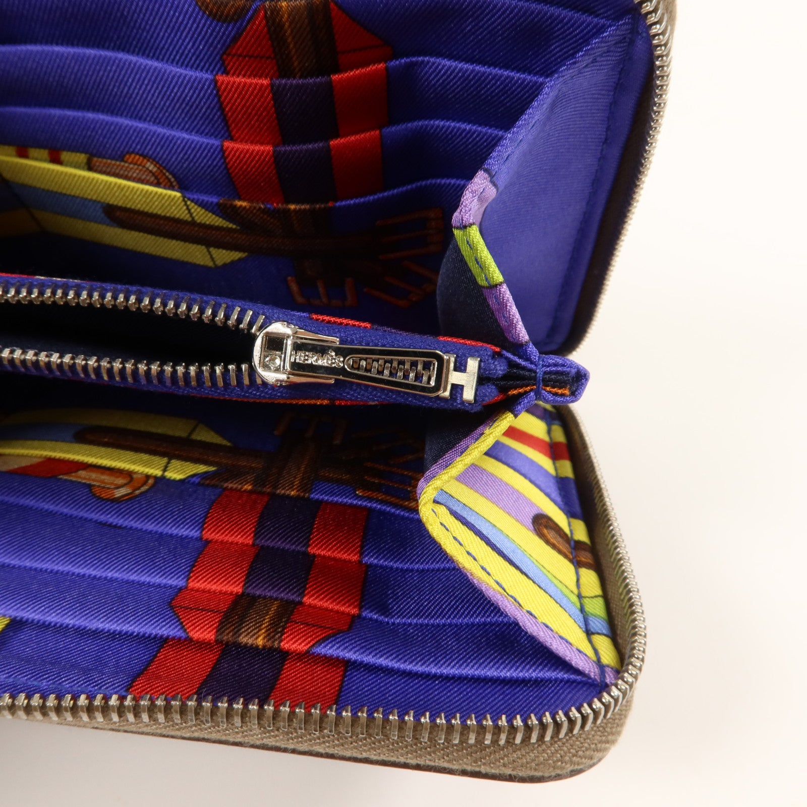 HERMES Epsom皮革Silk In Long Wallet長錢包Etoupe