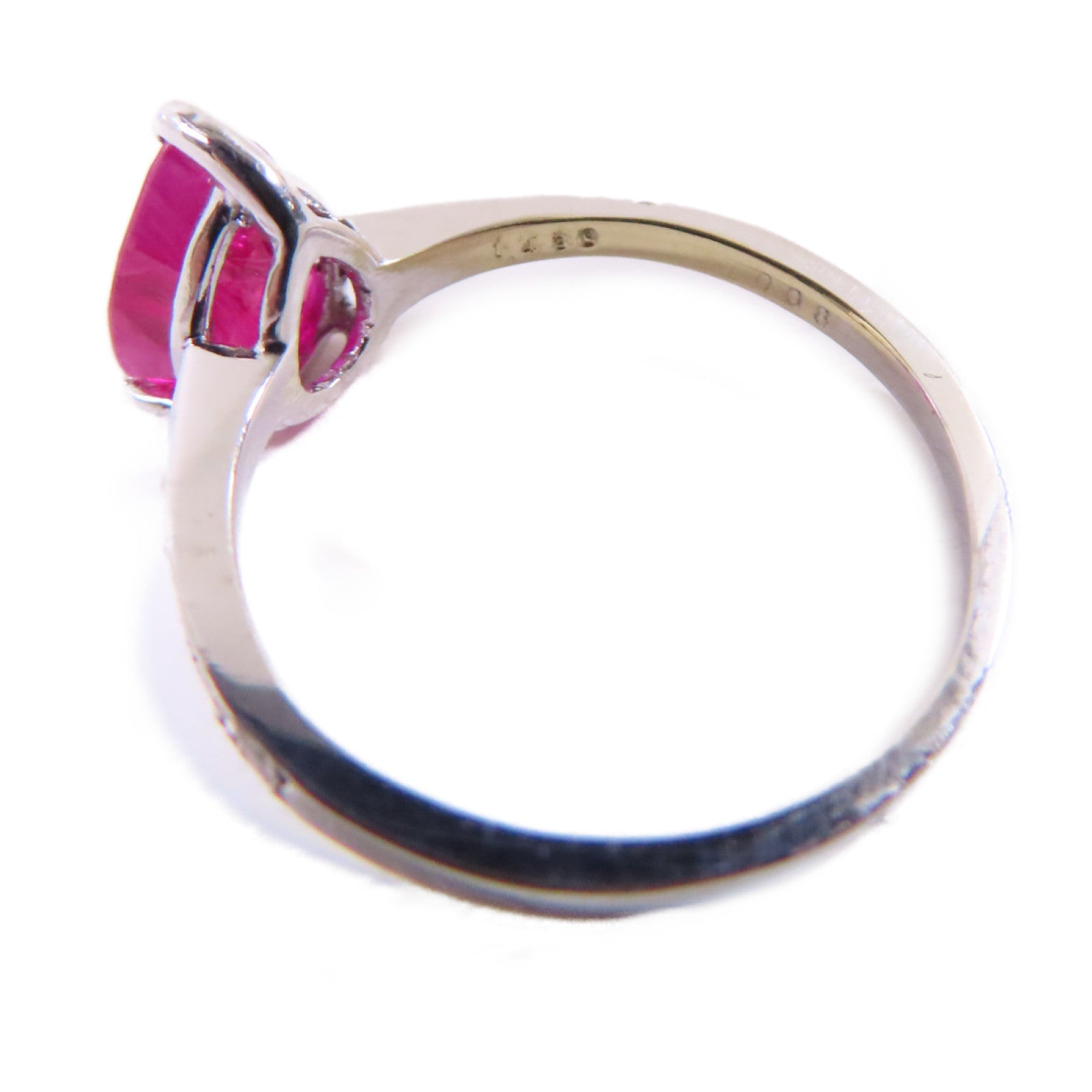 JEWELRY 18K白金/1.430ct紅寶石/0.88ct鑚石Ruby Diamond Ring 戒指US#4.75