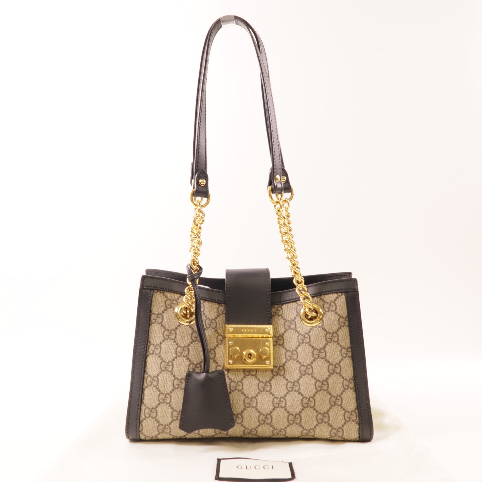 GUCCI 塗層帆布Padlock金扣肩背袋