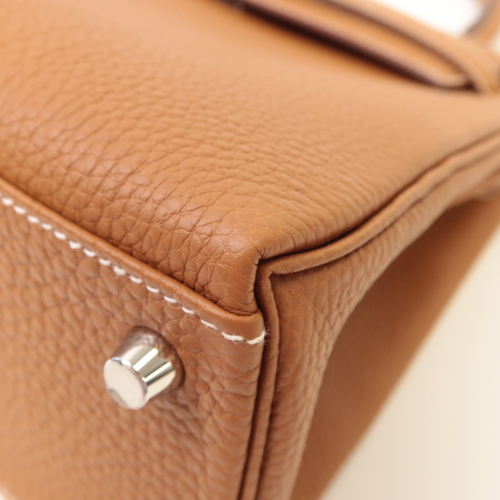 HERMES 【激減優惠】Togo皮革Kelly 25銀扣手挽肩背兩用袋啡色