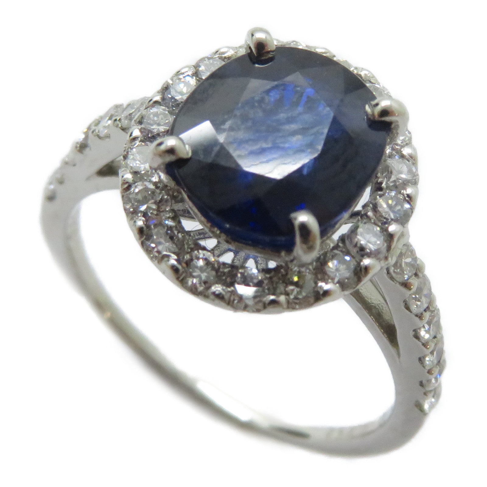 JEWELRY 【激減優惠】PT900鉑金Sapphire Ring 2.298ct藍寶石/0.52ct鑽石戒指US#5.5