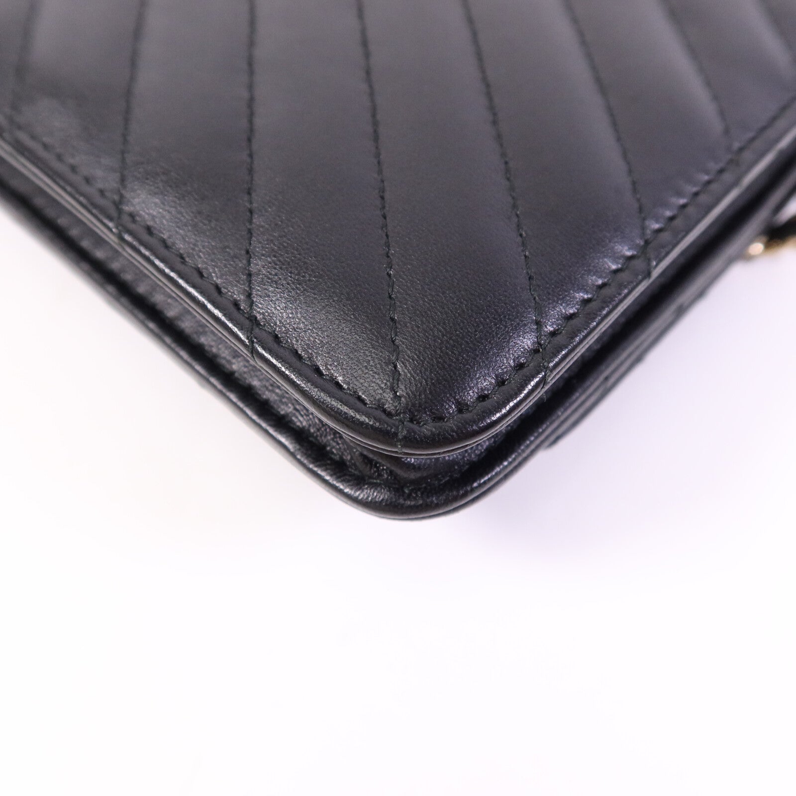 CHANEL 羊皮皮革Wallet On Chain金扣鏈帶肩背袋