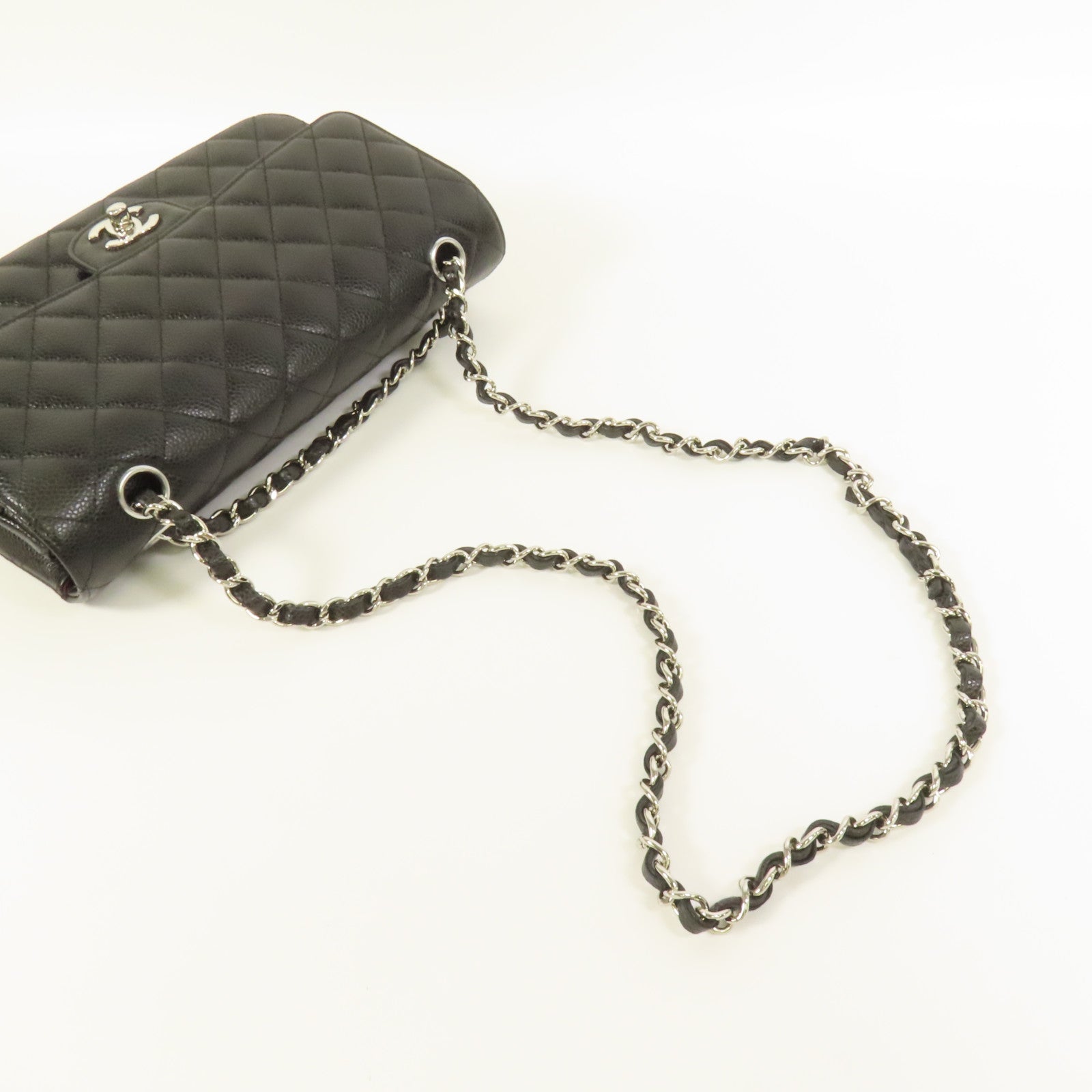 CHANEL 牛皮皮革Classic 25銀扣鏈帶肩背袋