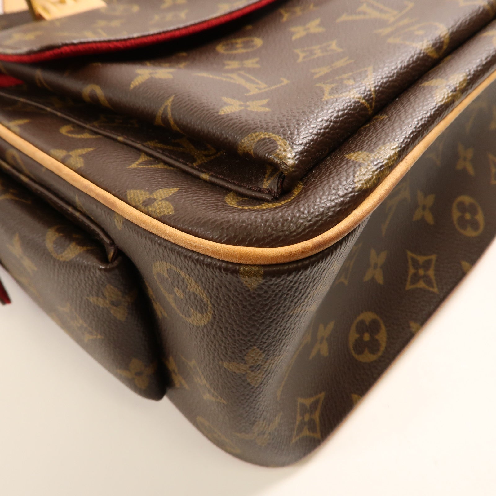 LOUIS VUITTON Monogram Multipli Cite金扣肩背袋棕色