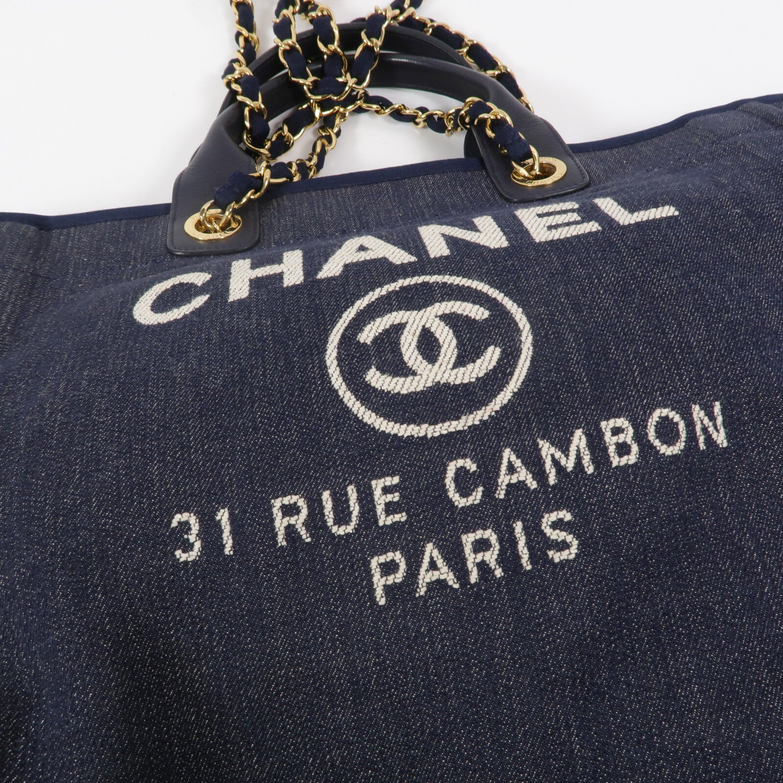 CHANEL 帆布Deauville Tote手挽肩背兩用袋