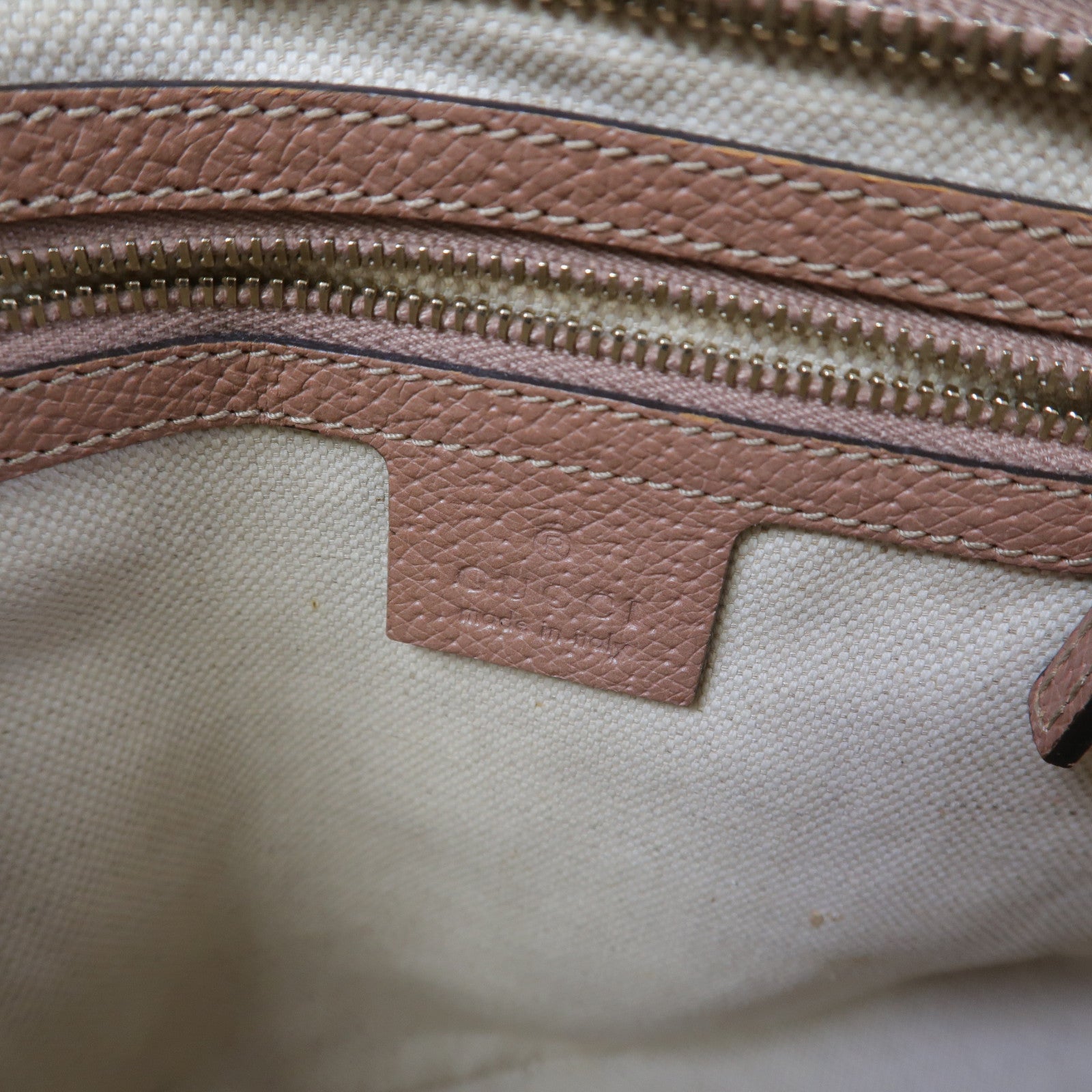 GUCCI 帆布/皮革2 Way Shoulder金扣手挽肩背兩用袋米色/啡色