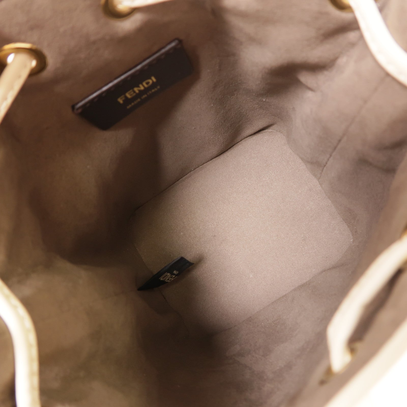 FENDI 牛皮皮革Bucket Bag金扣手挽肩背兩用袋