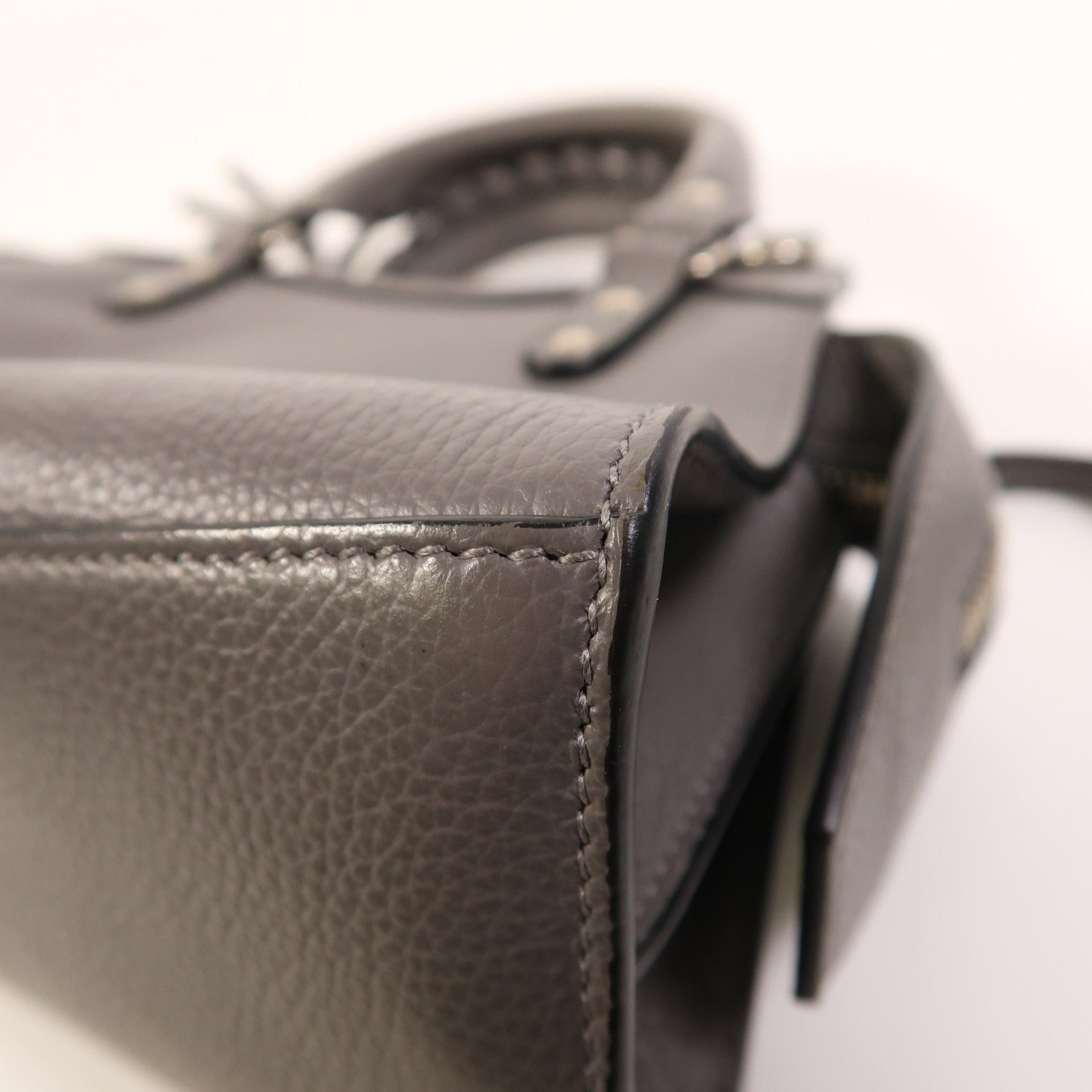 BALENCIAGA 牛皮皮革Neo Classic City Mini銀扣手挽肩背兩用袋