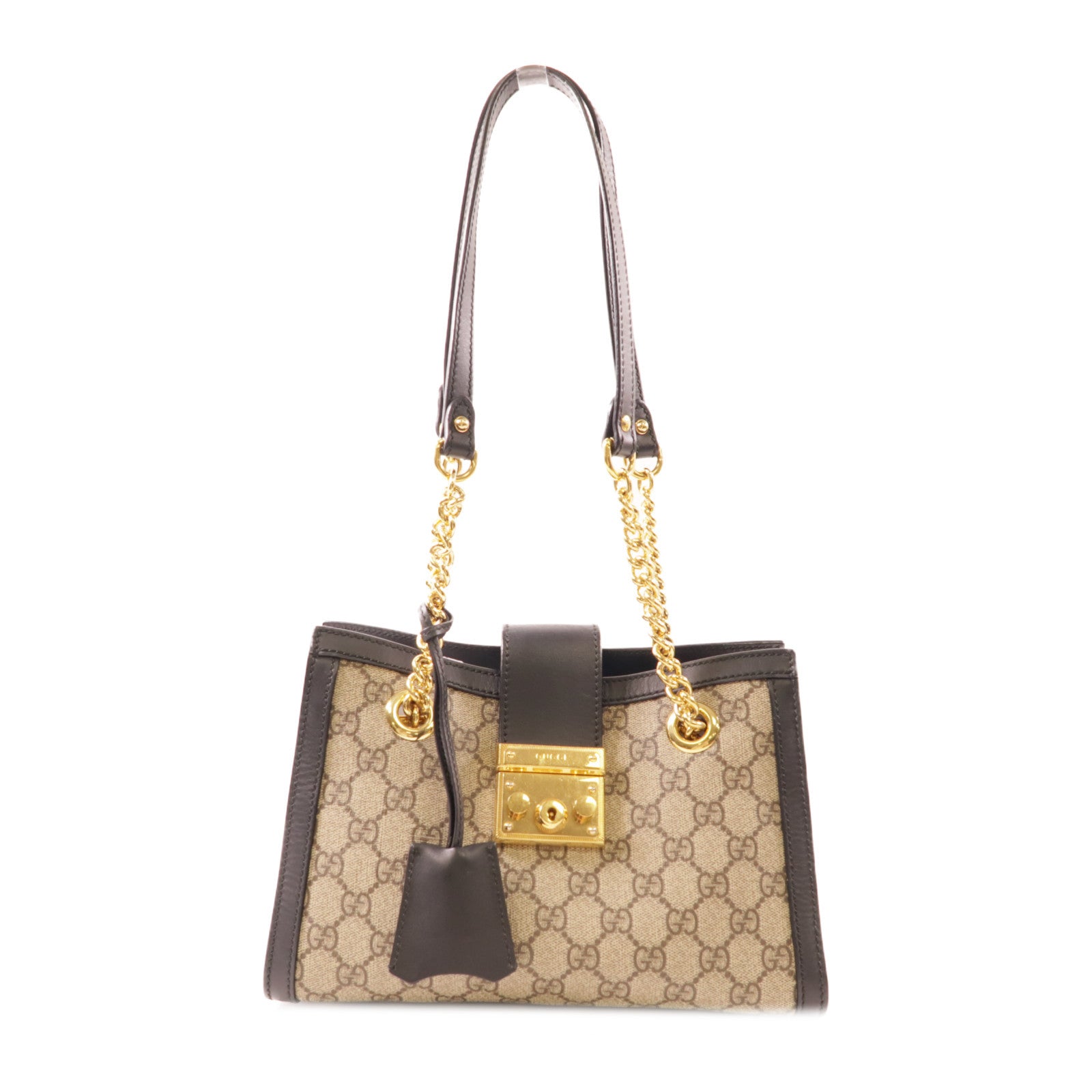 GUCCI 塗層帆布Padlock金扣肩背袋