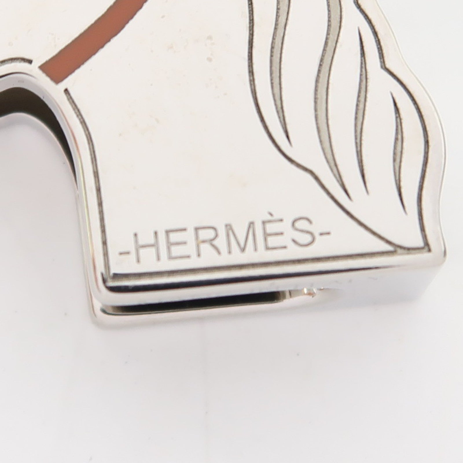 HERMES 【激減優惠】金屬Scarf Ring絲巾扣銀色/啡色