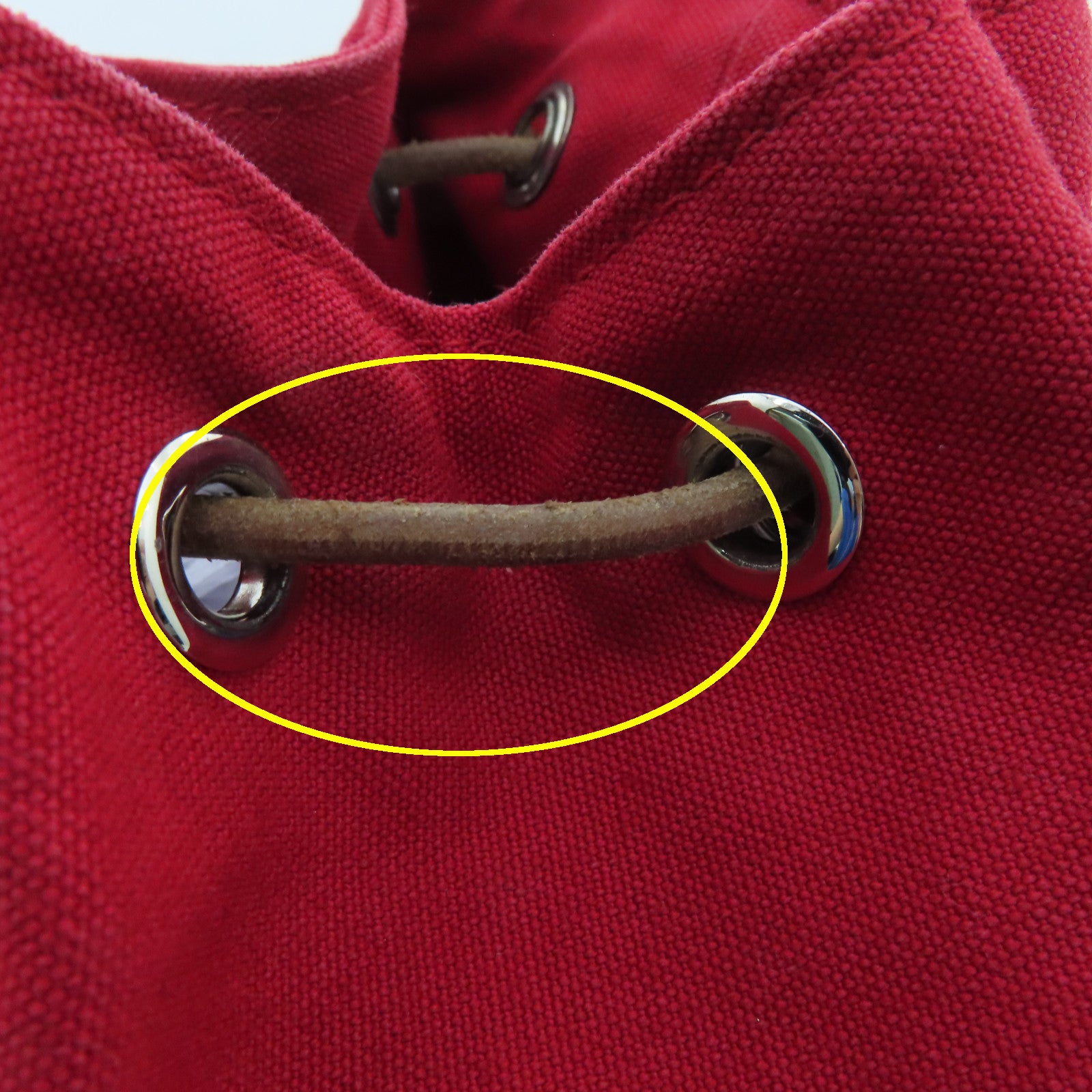 HERMES 帆布Vintage Backpack银扣背包红色
