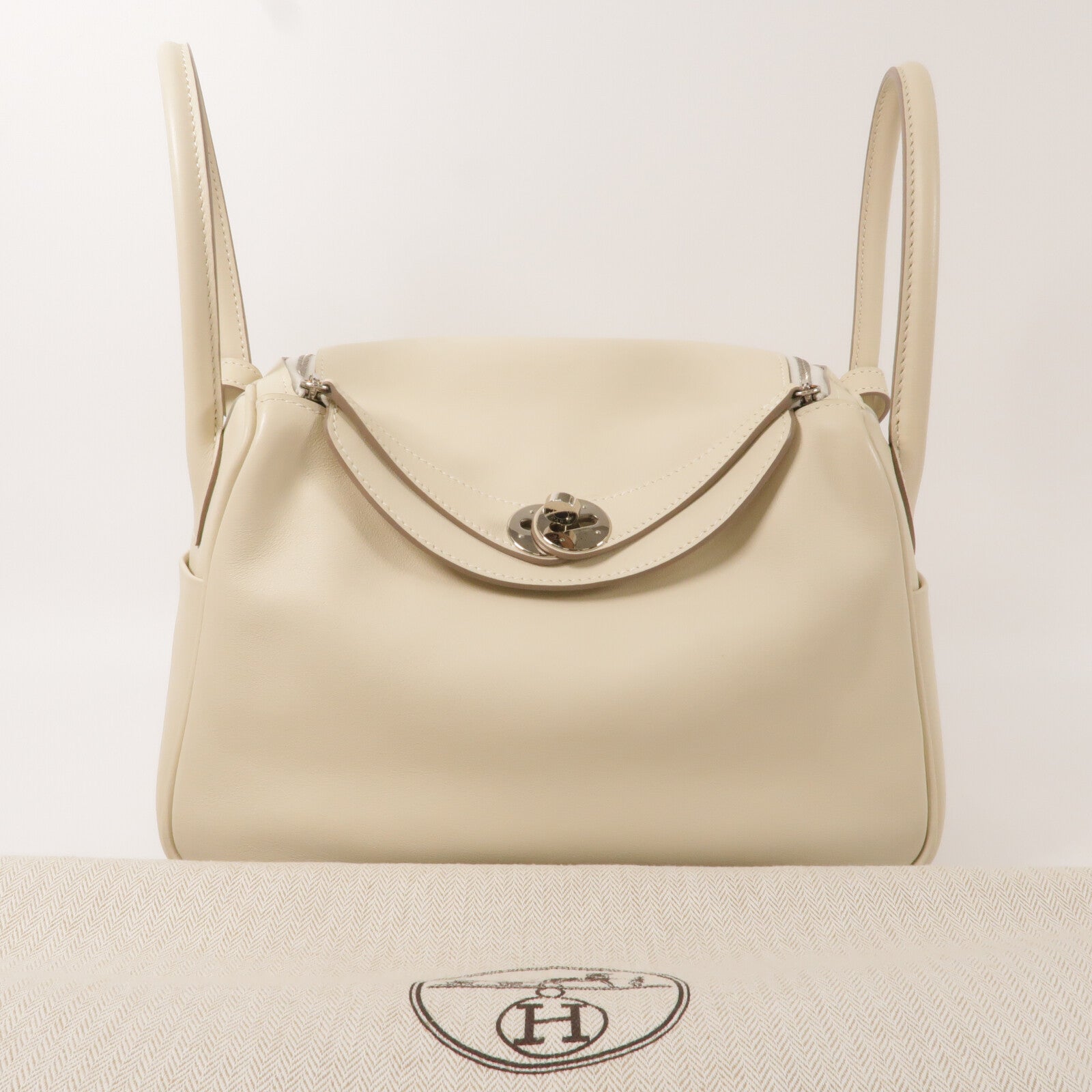 HERMES Swift皮革Lindy 26手挽肩背兩用袋Craie