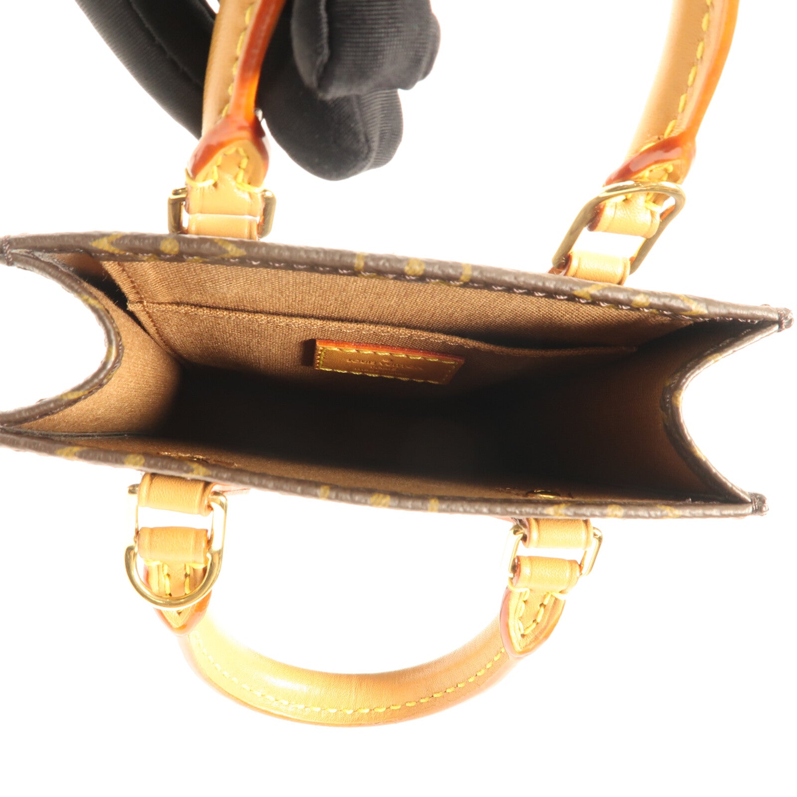 LOUIS VUITTON Monogram Petit Sac Plat金扣手挽肩背兩用袋