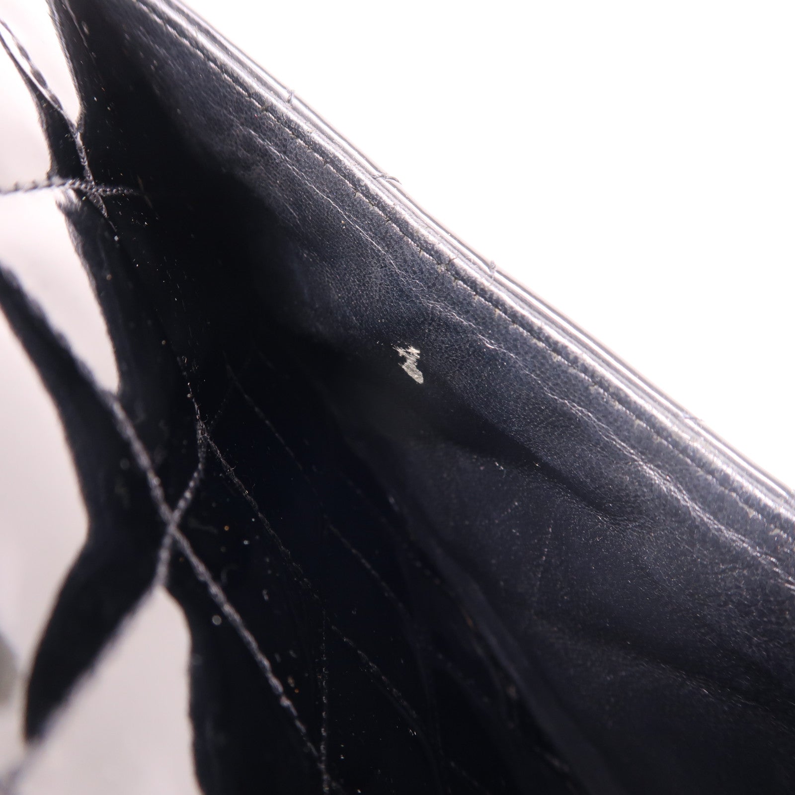 CHANEL 漆皮皮革Large Classic銀扣鏈帶肩背袋